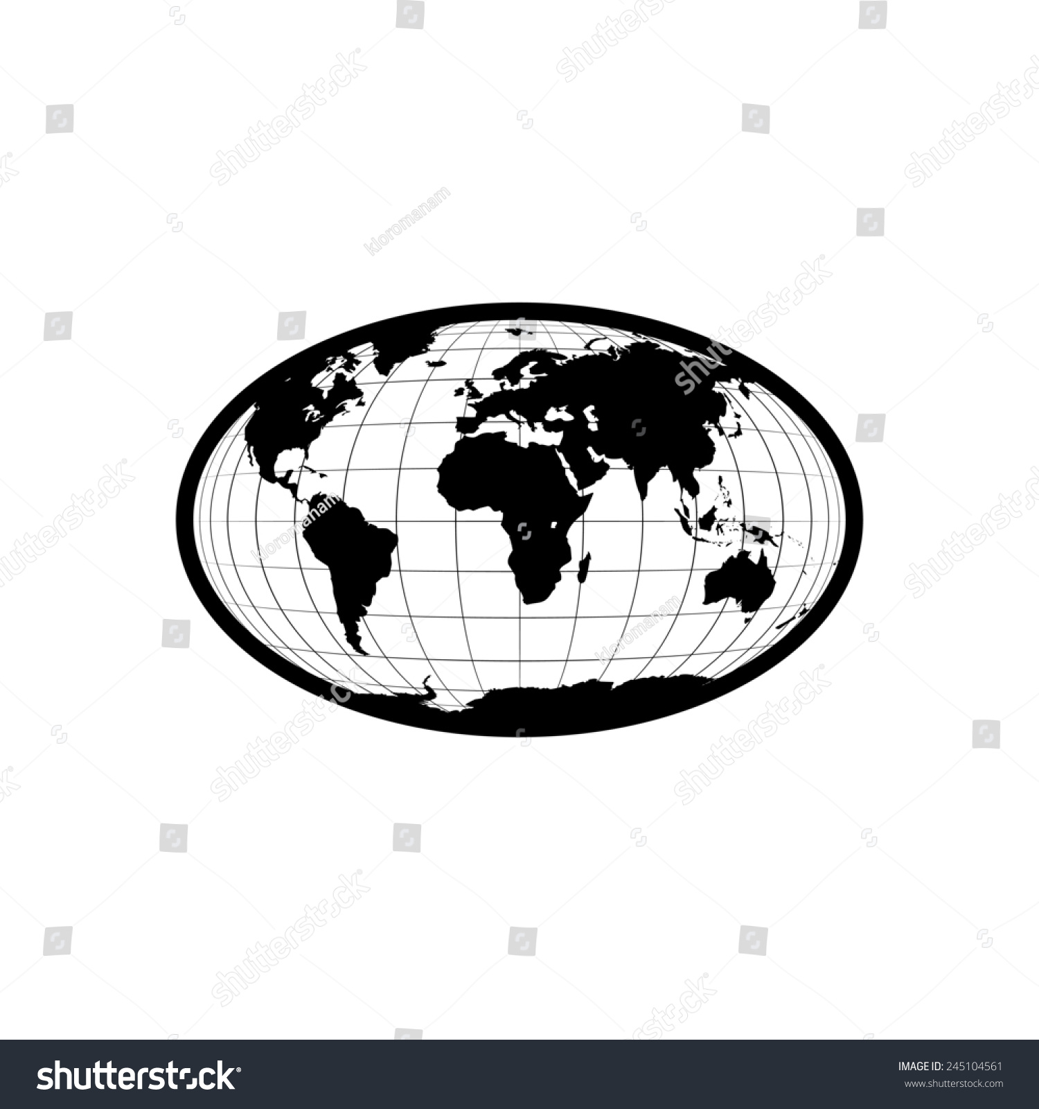 Oval Globe Stock Illustration 245104561 | Shutterstock