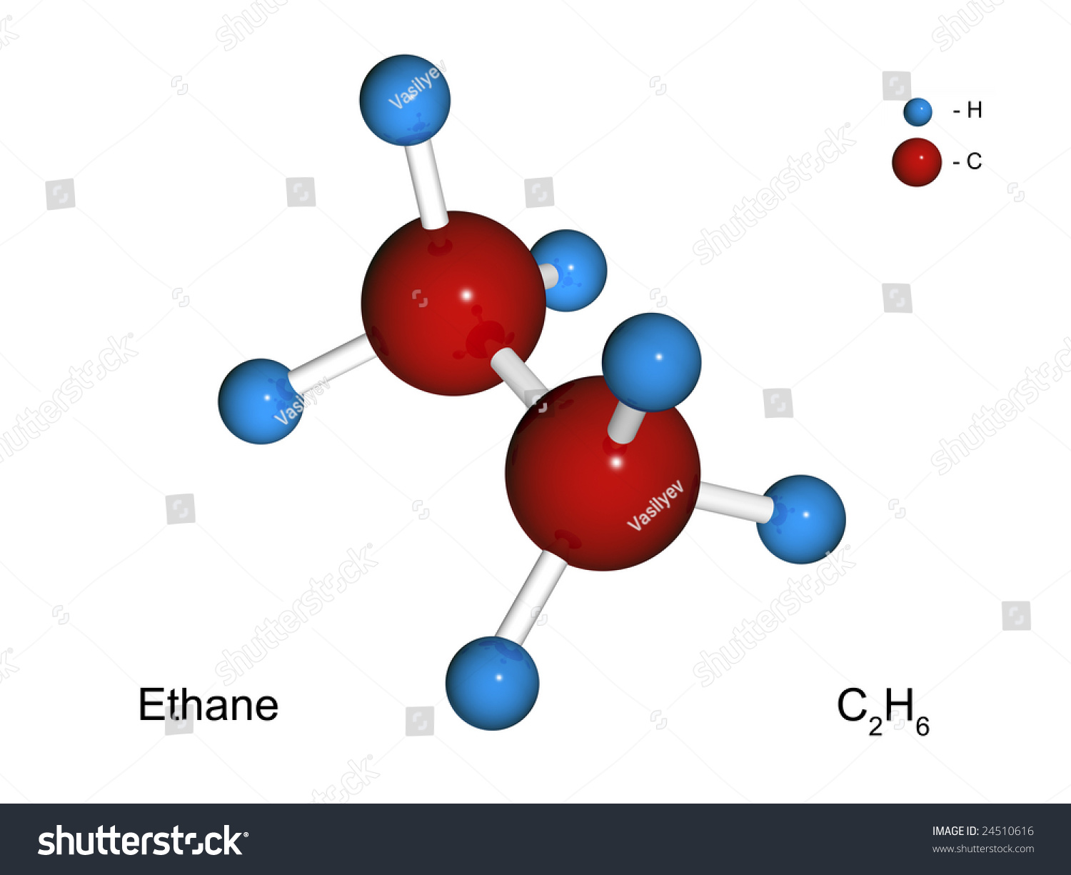 Isolated 3d Model Molecule Ethane On Stock Illustration 24510616 