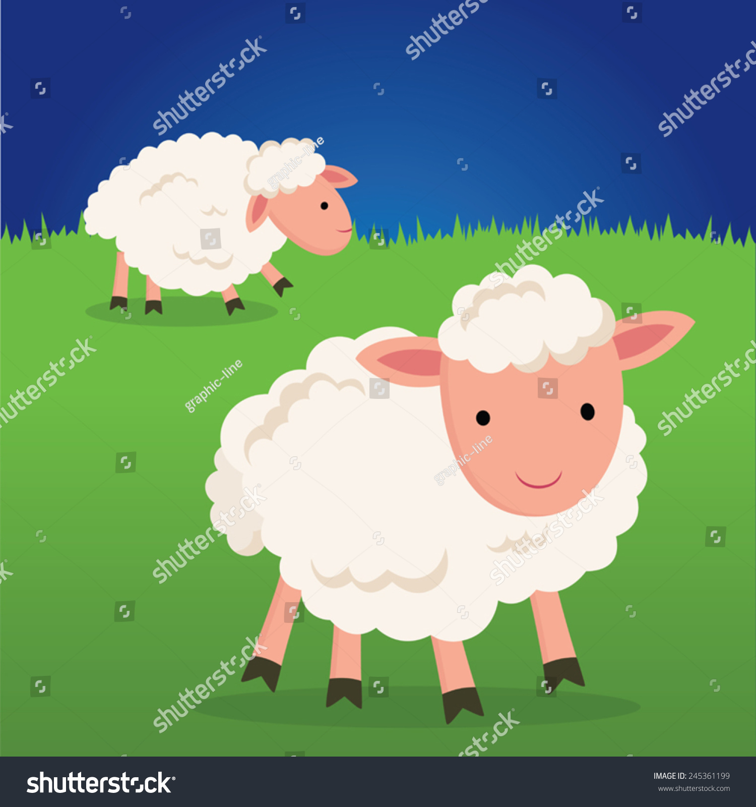 Cute Sheep Smiling Cute Little Lamb Stock Vector (Royalty Free ...