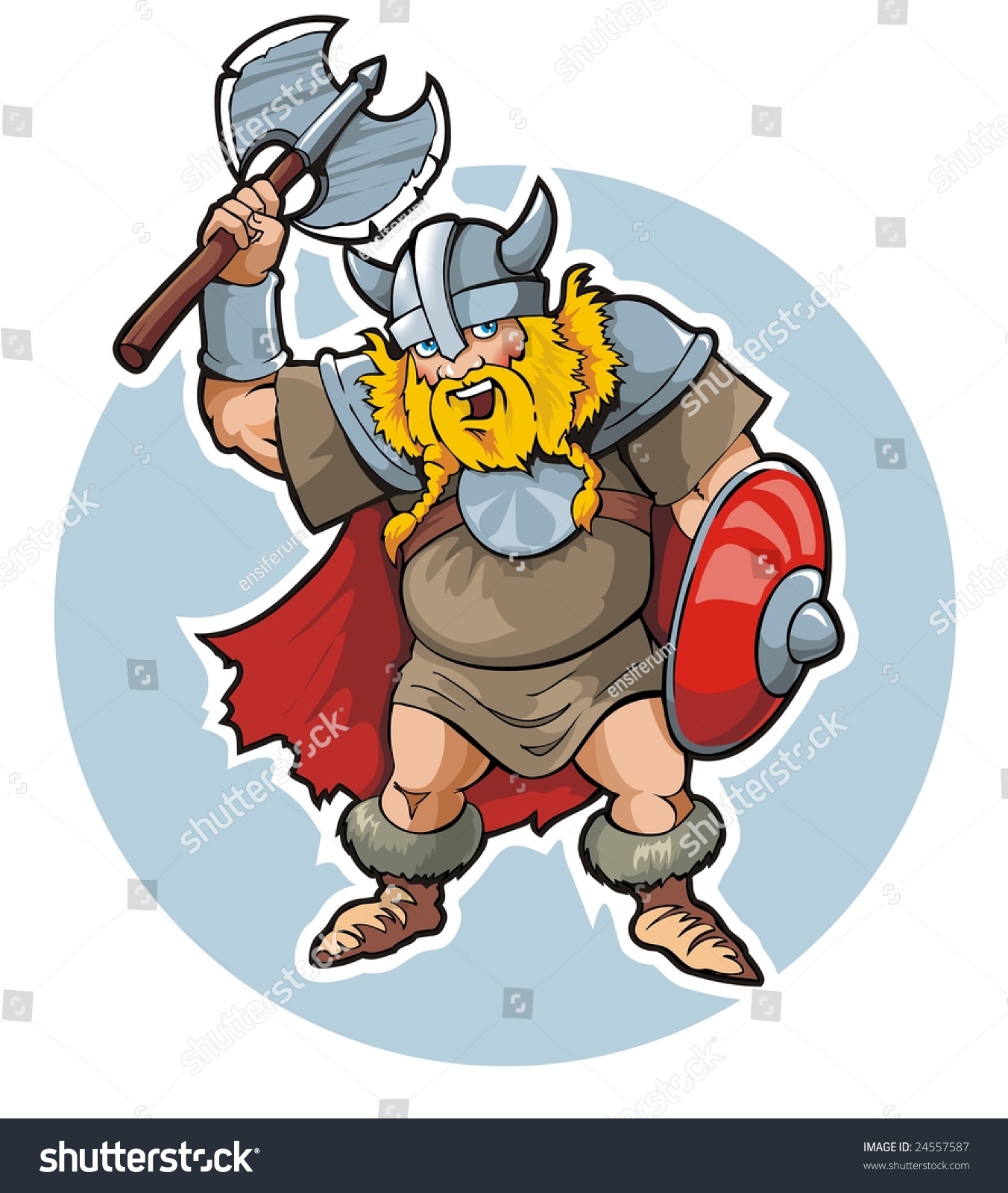 Screaming Viking Axe Cartoon Illustration Stock Illustration 24557587 ...