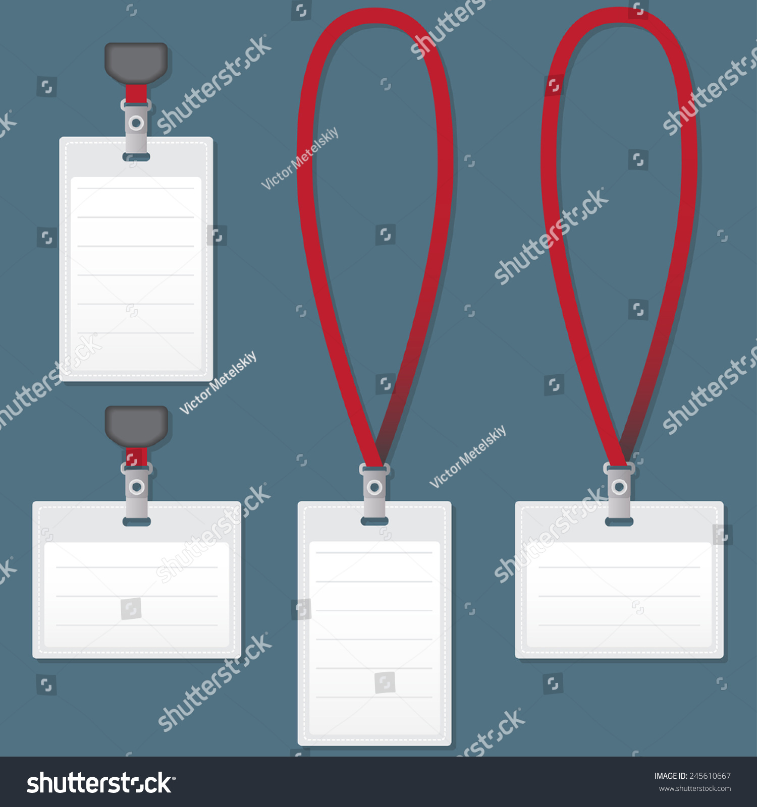 Lanyard Tag Badge Holder Vector Illustration Stock Vector (Royalty Free ...