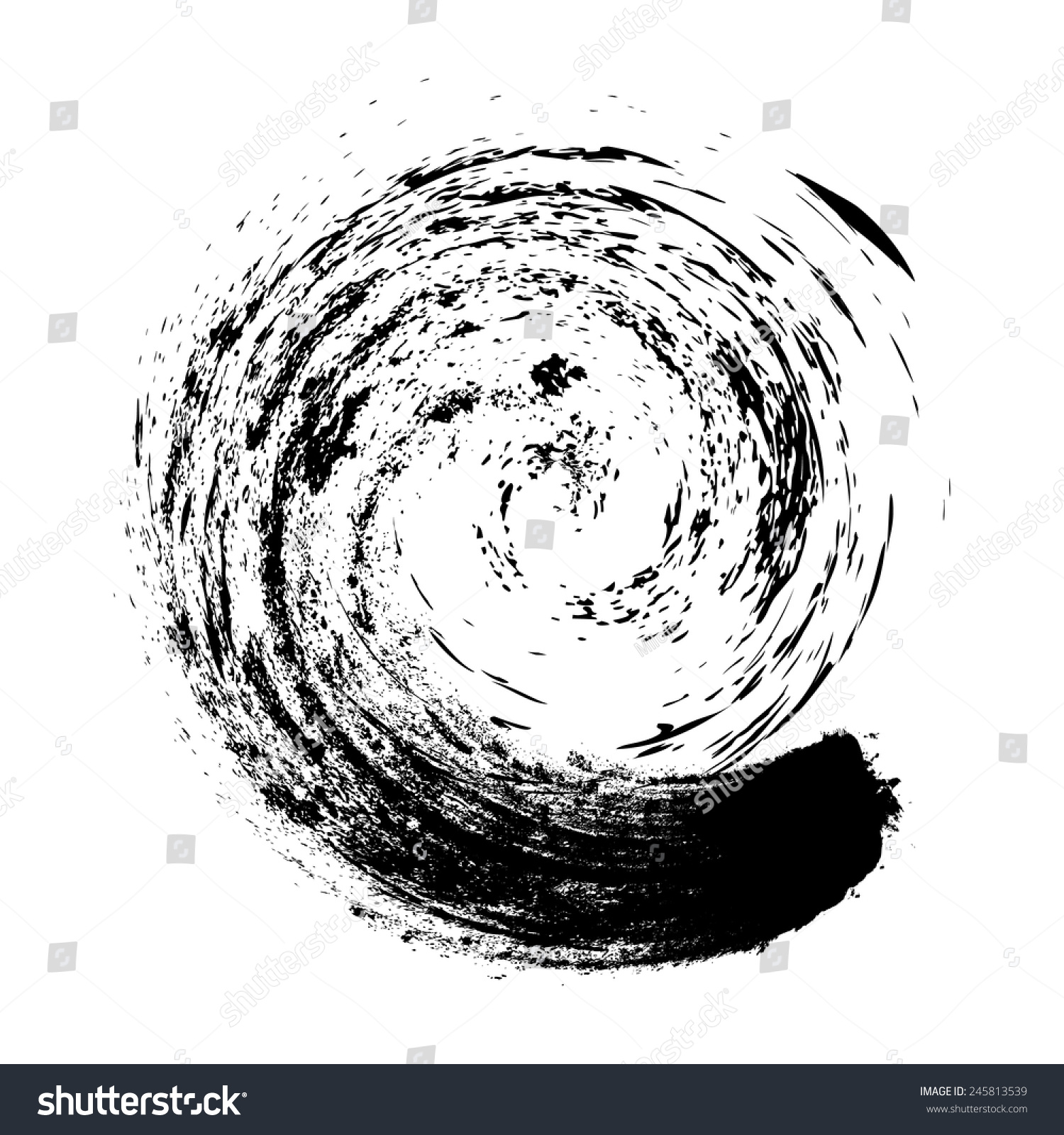 Circle Brush Stroke Border Frame Grunge Stock Vector (Royalty Free ...