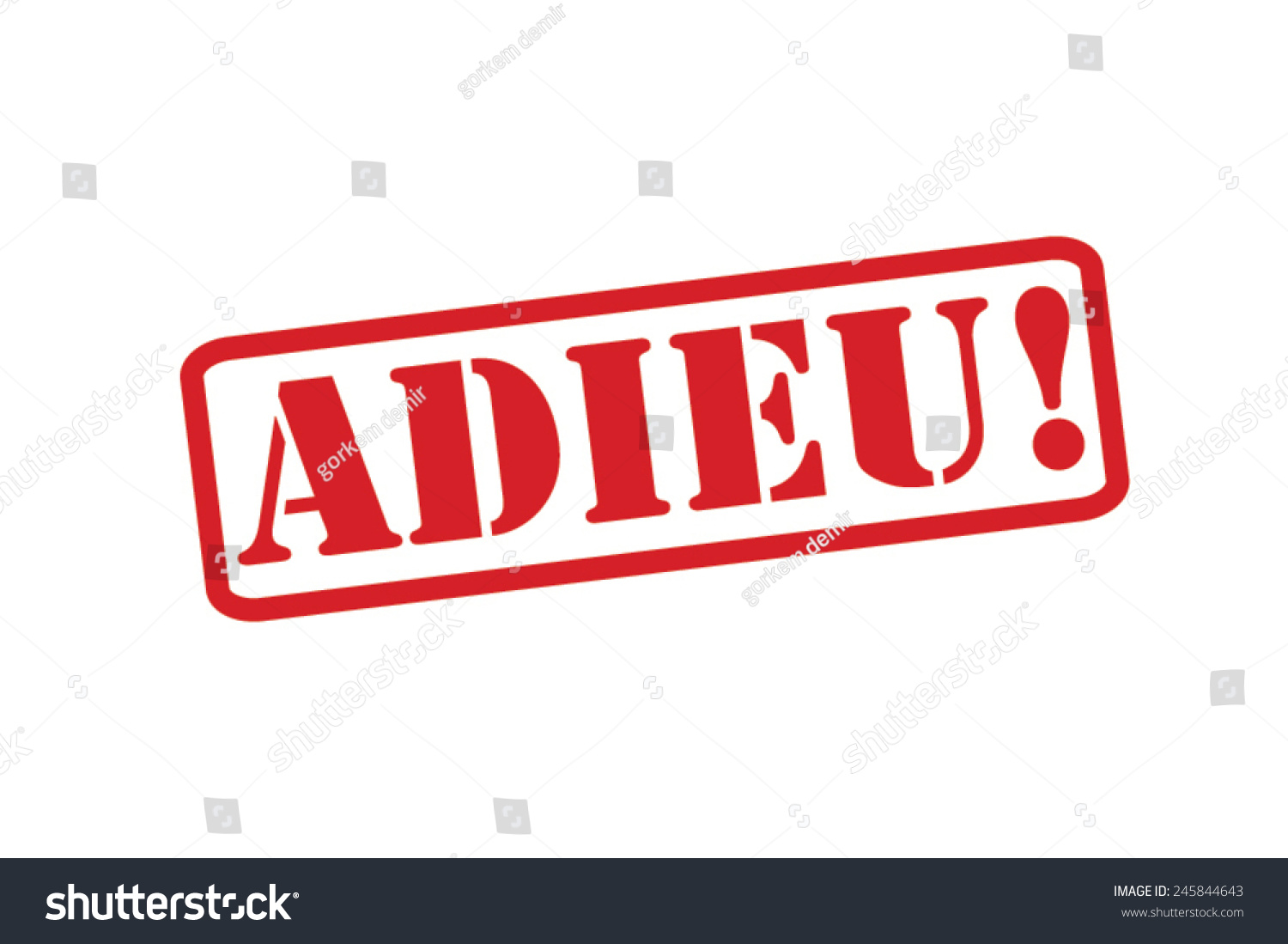 Adieu Goodbye French Language Red Rubber Stock Vector (Royalty Free ...