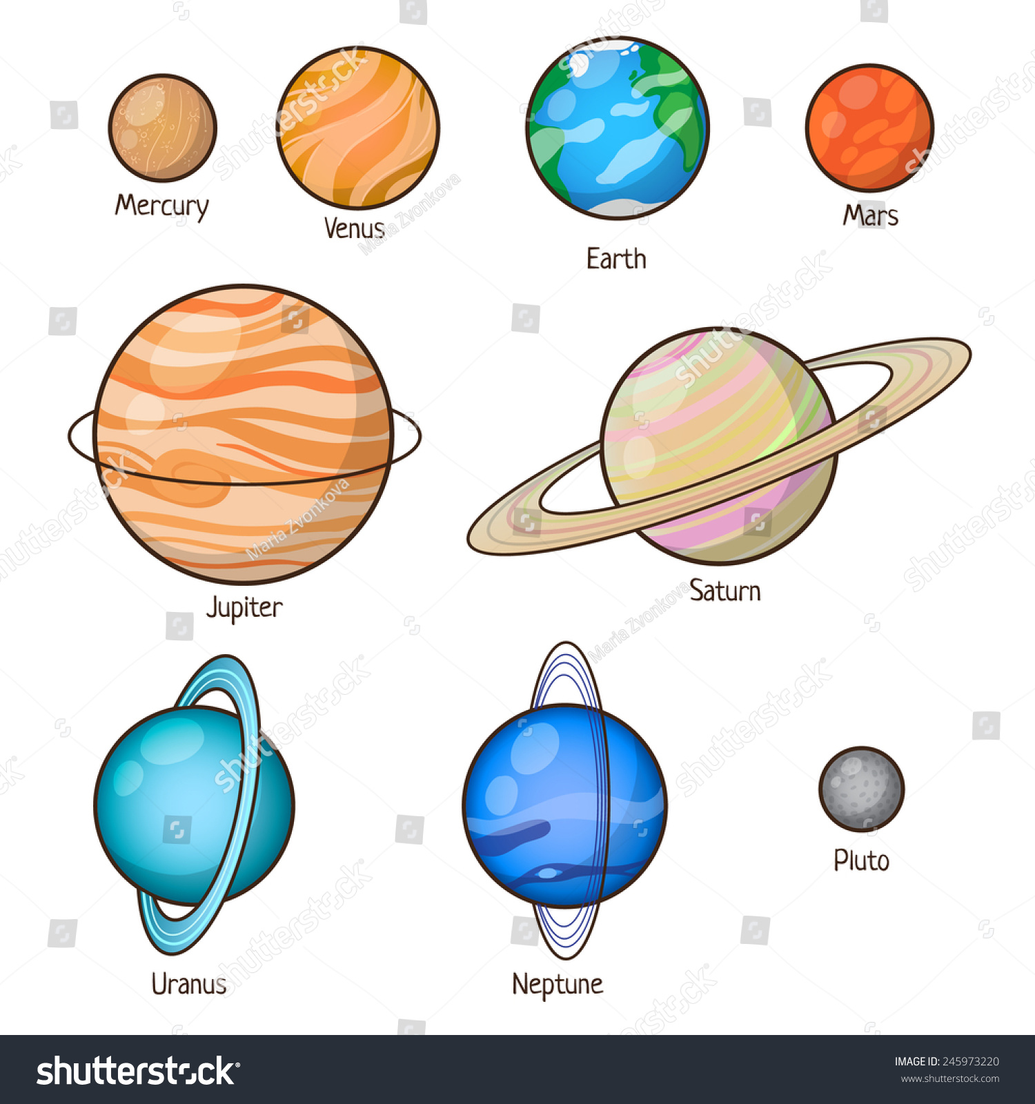 Нарисованные планеты солнечной системы Нептун