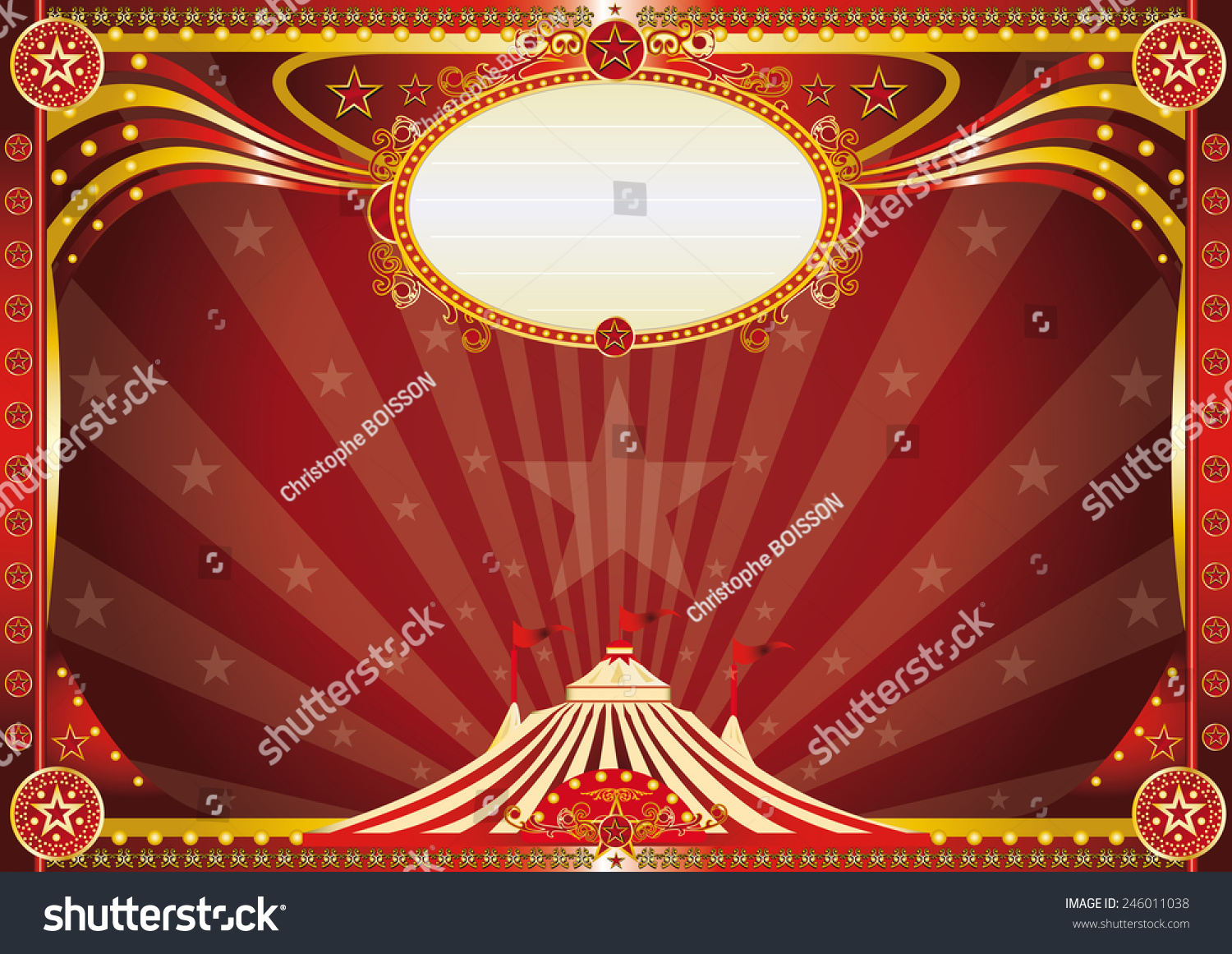 Horizontal Red Circus Background Horizontal Circus Stock Vector ...