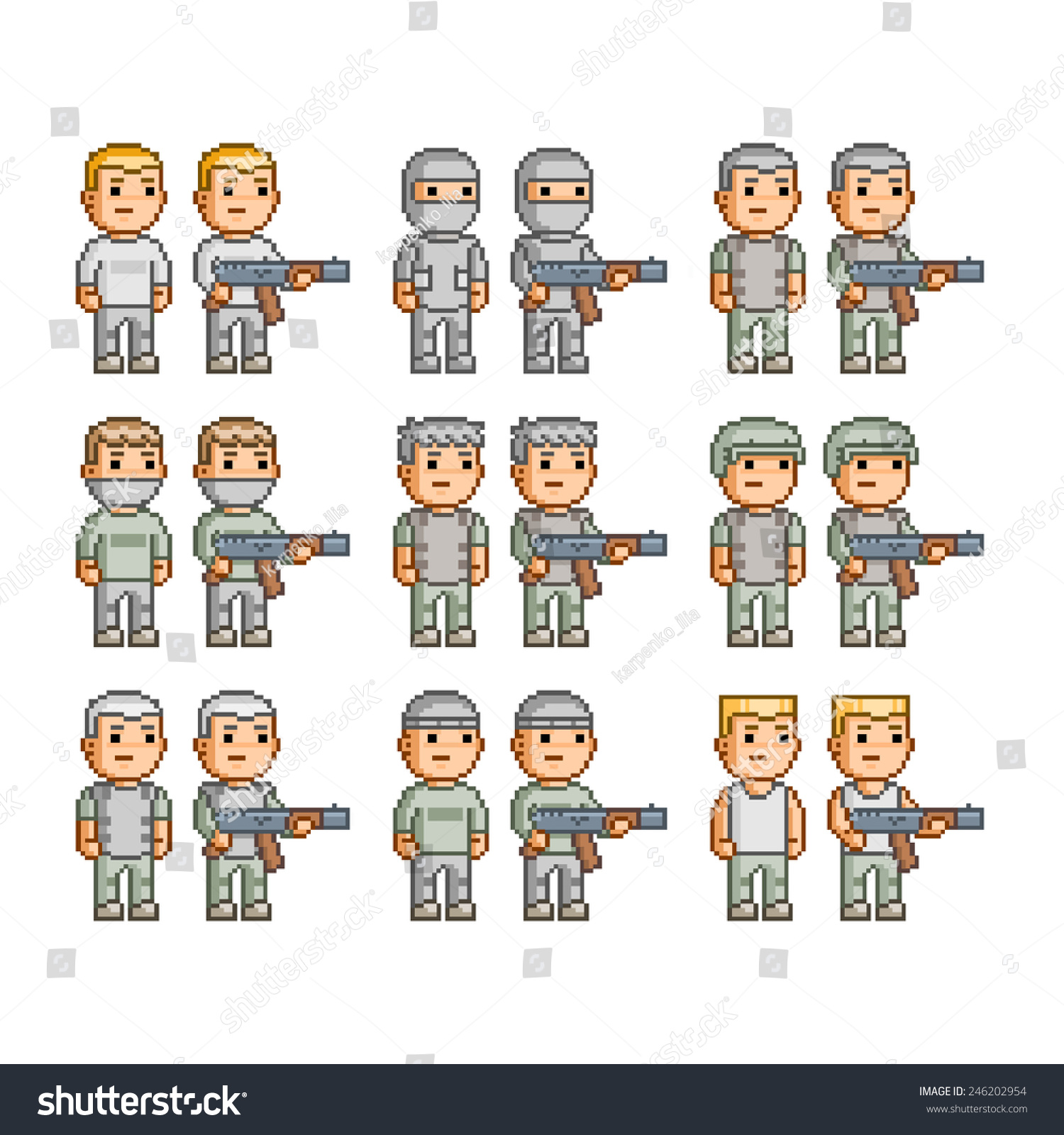 Пиксельные солдаты