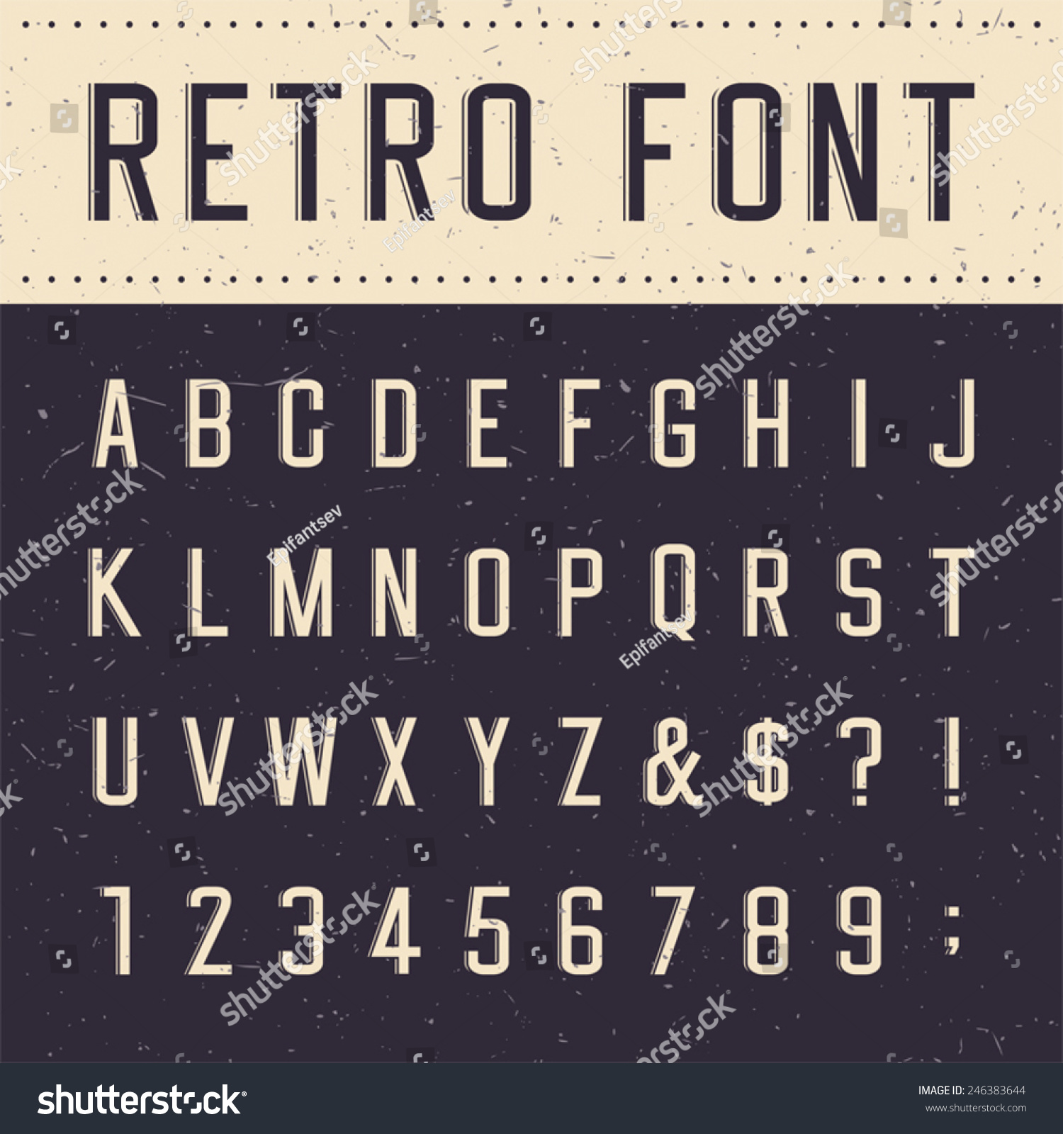 Retro Alphabet Vector Font Type Letters Stock Vector (Royalty Free ...