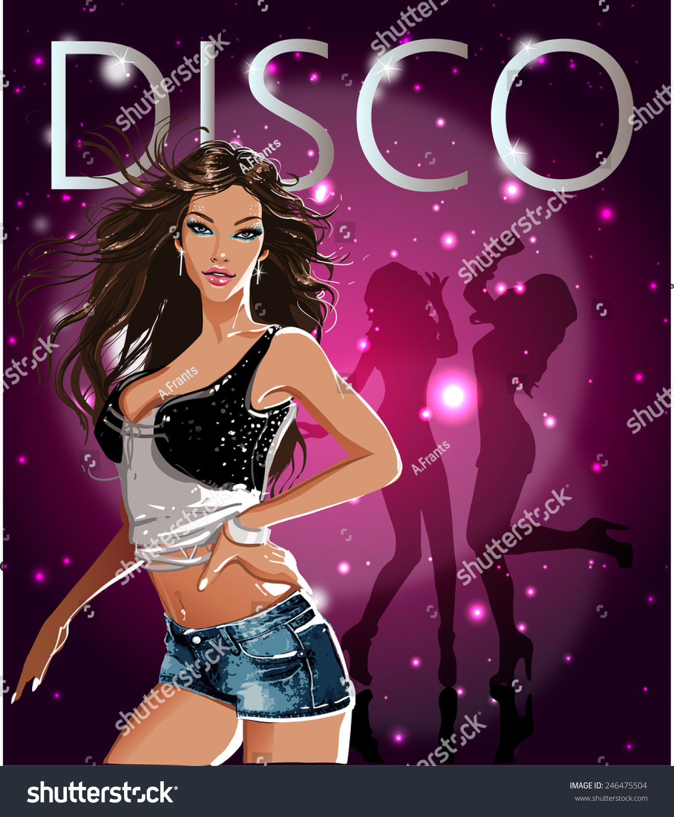 Durante ~ Bien educado Espera un minuto Banner de disco. Sexy chicas glamorosas: vector de stock (libre de  regalías) 246475504 | Shutterstock
