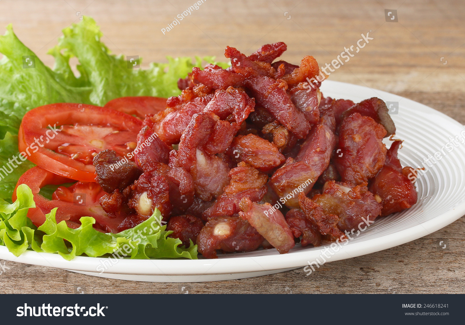 поджарка из свинины на сковороде фото