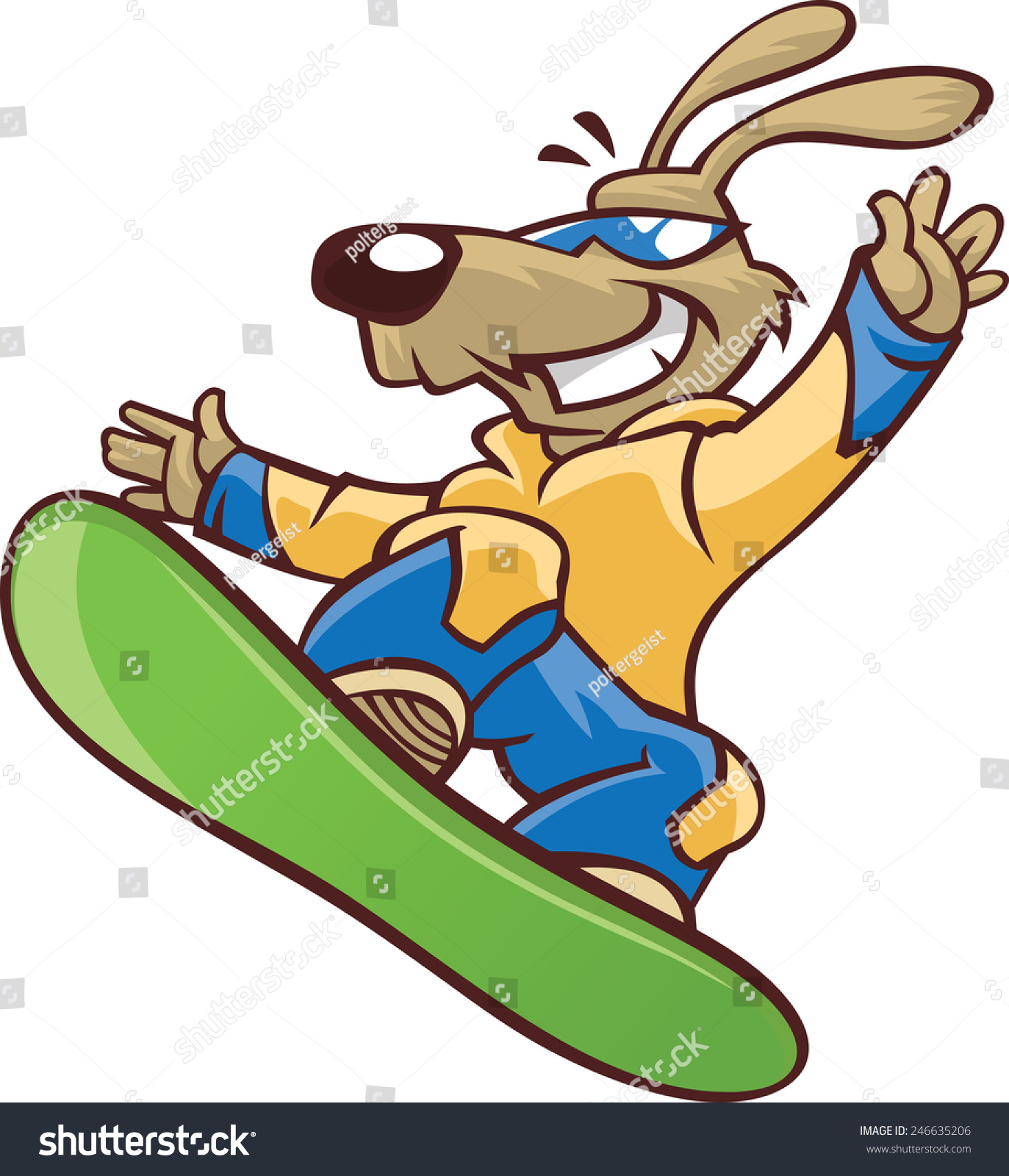 Собака на сноуборде