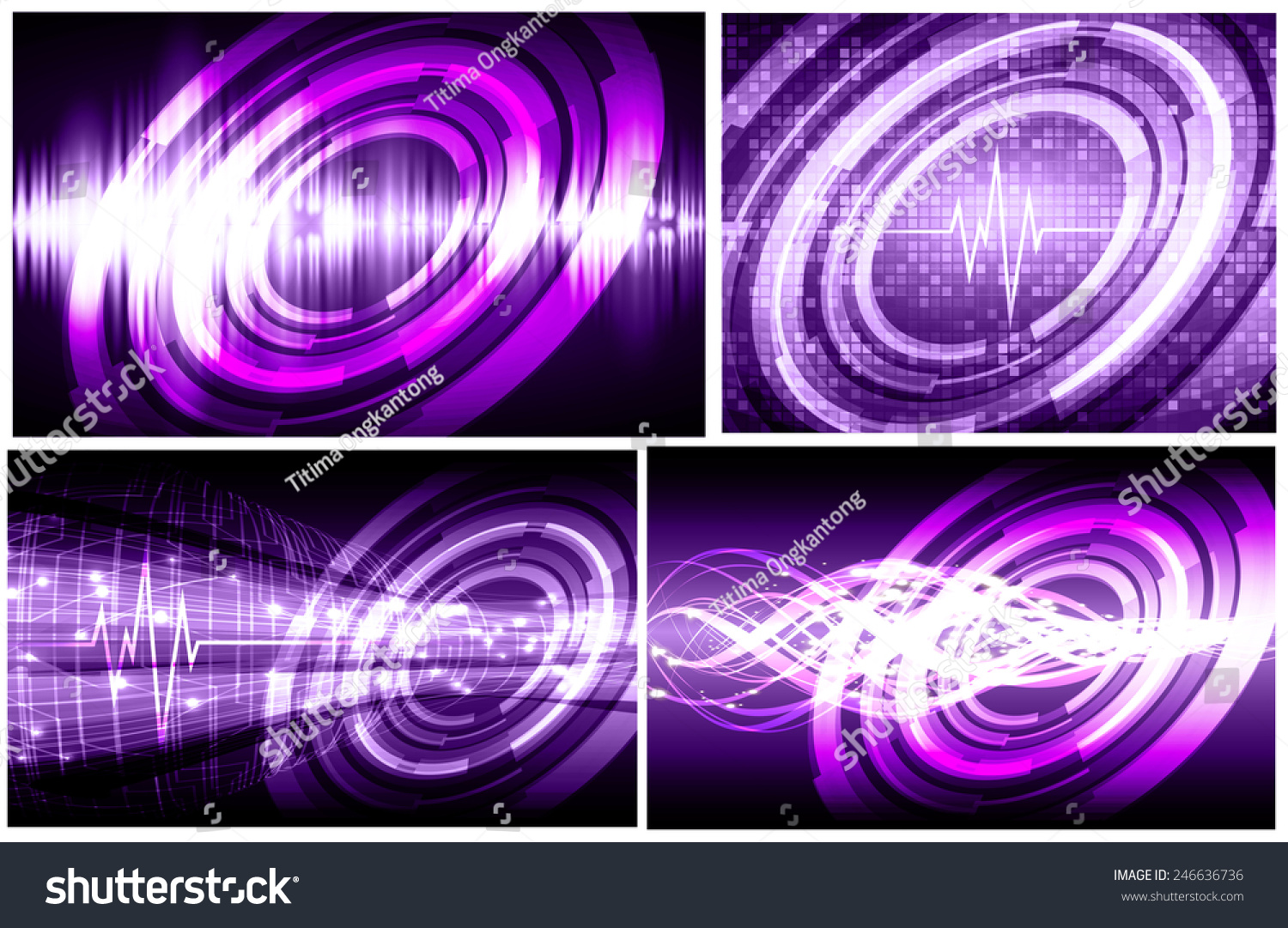 Collection Purple Light Abstract Technology Background Stock Vector Royalty Free 246636736