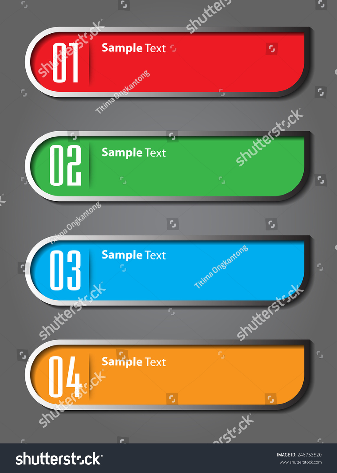 Colorful Modern Text Box Template Website Stock Vector (royalty Free 