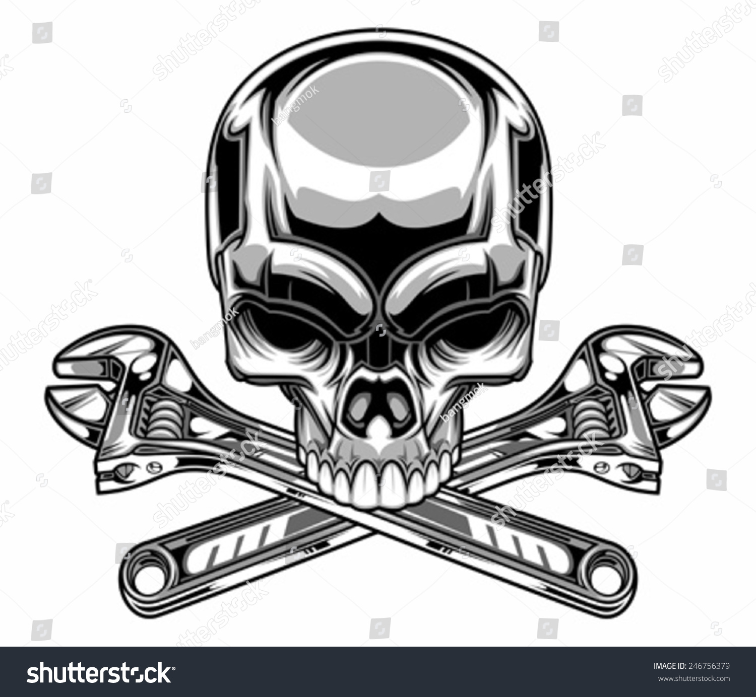 Metallic Skull Stock Vector (Royalty Free) 246756379 | Shutterstock