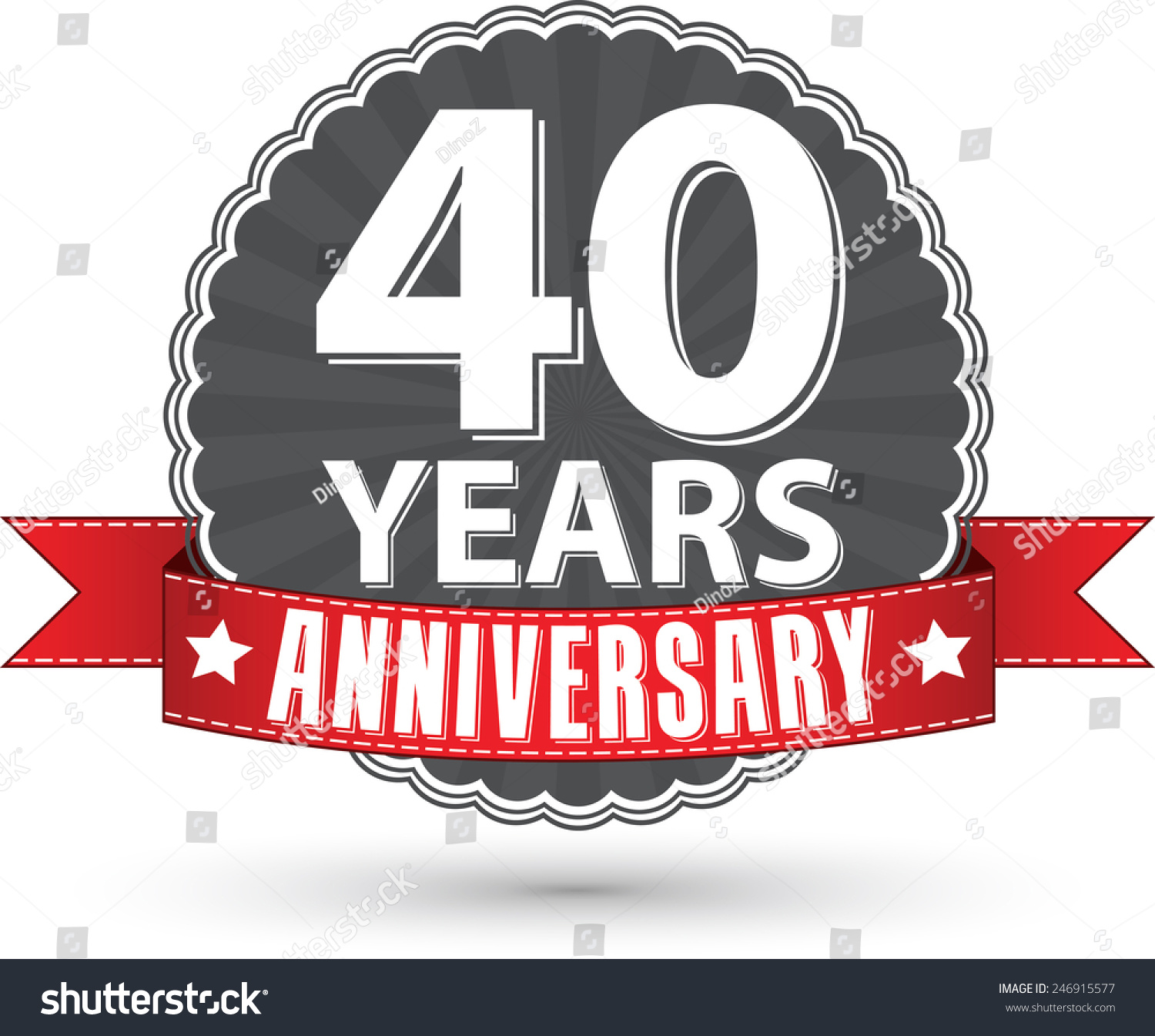 Celebrating 40 Years Anniversary Retro Label Stock Vector (Royalty Free ...