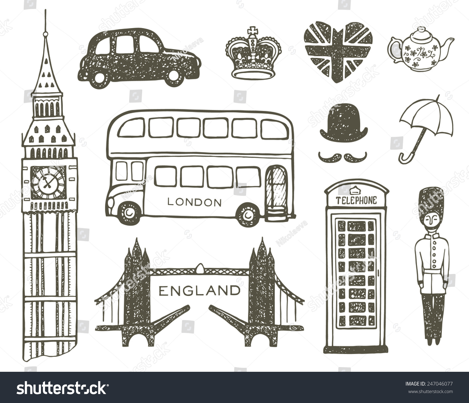 Раскраска символы Лондона для детей