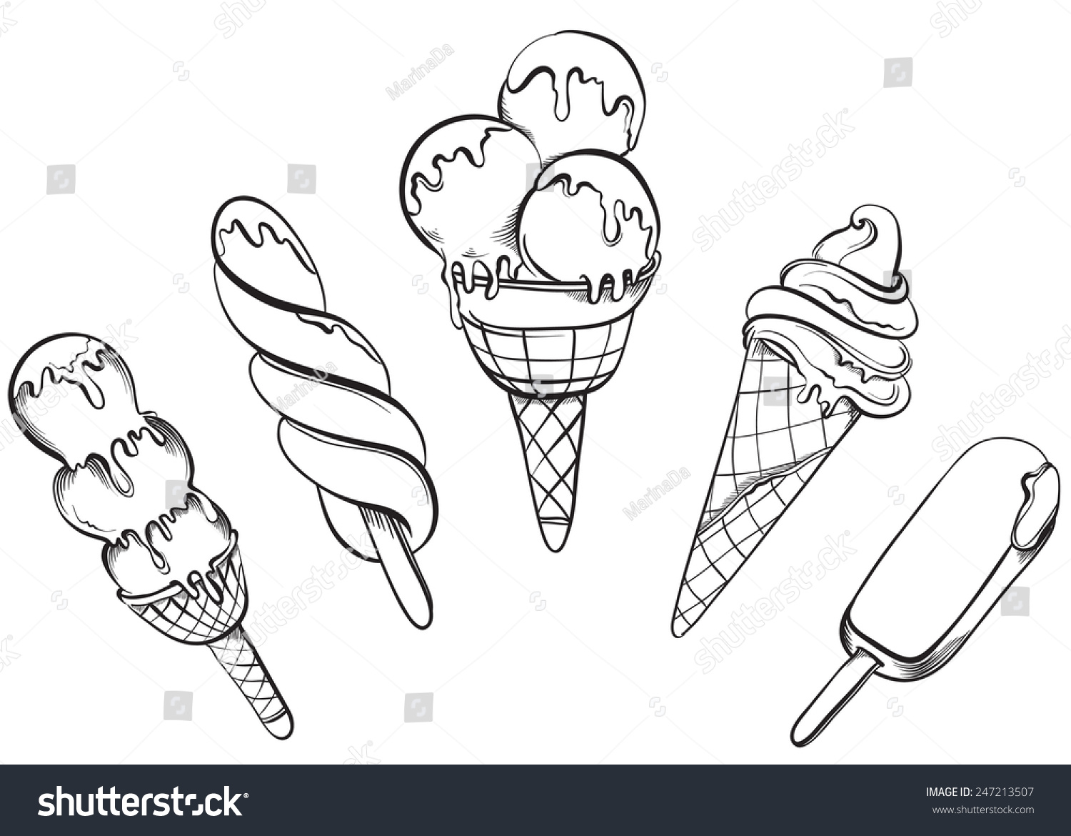 Символ праздника мороженого раскраска