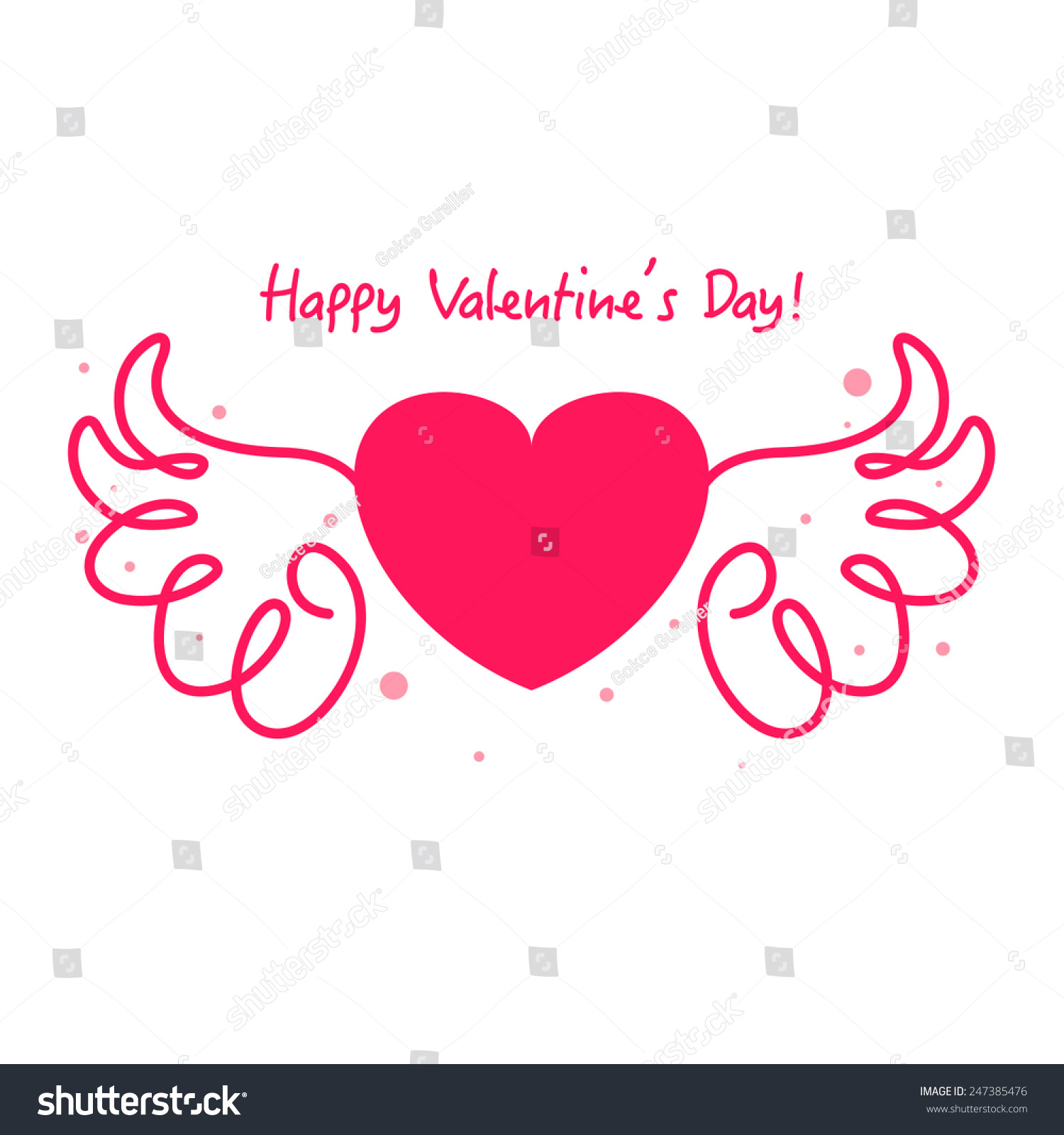 Happy Valentines Day Background Angel Wings Stock Vector (Royalty Free ...