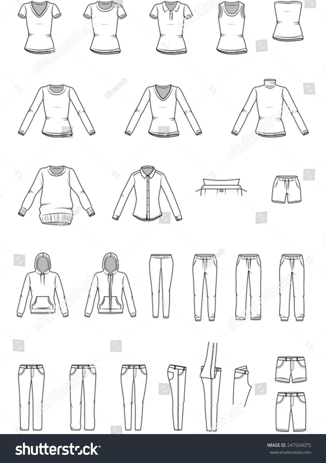 Womens Clothes Garment Illustration Vector Stock Vector (Royalty Free ...