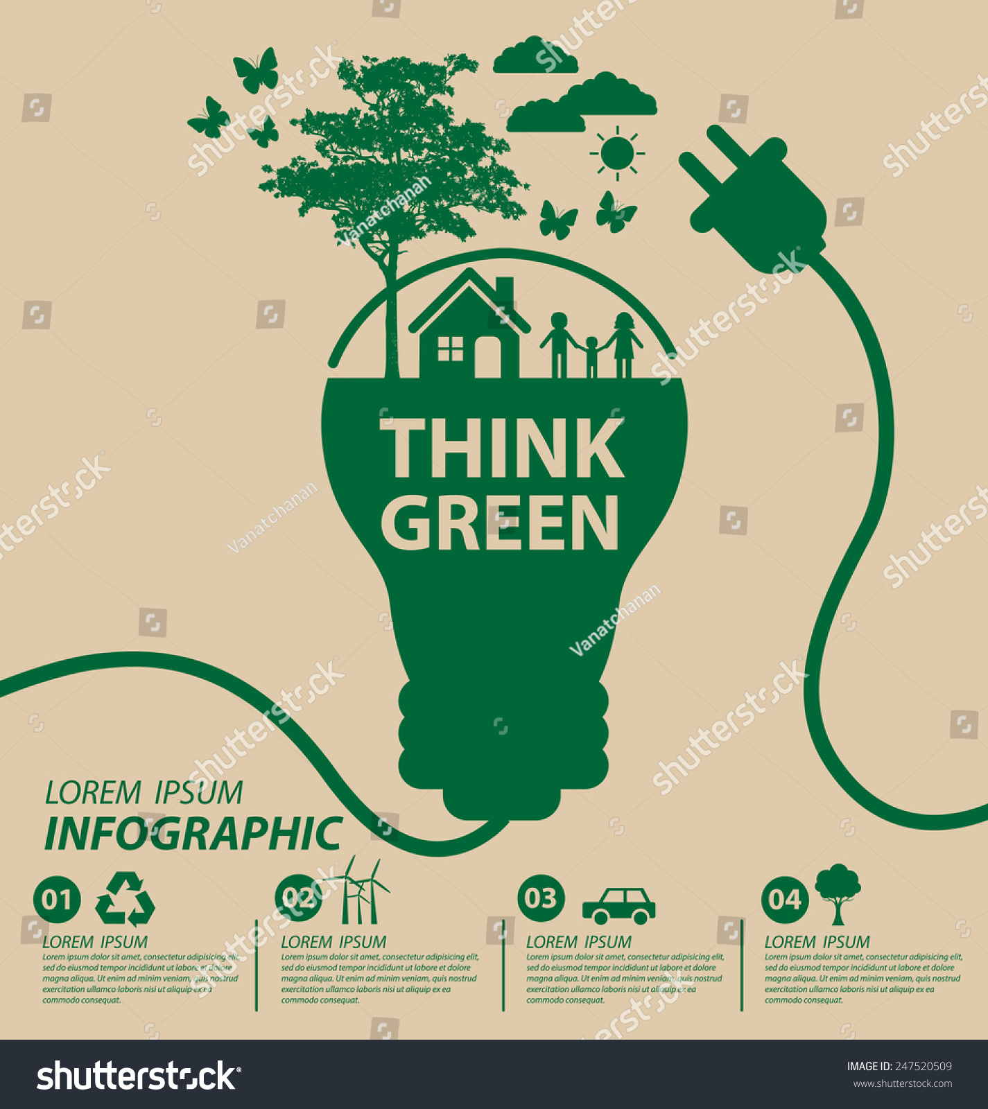 Ecology Concept Save World Vector Illustration Stock Vector (Royalty ...