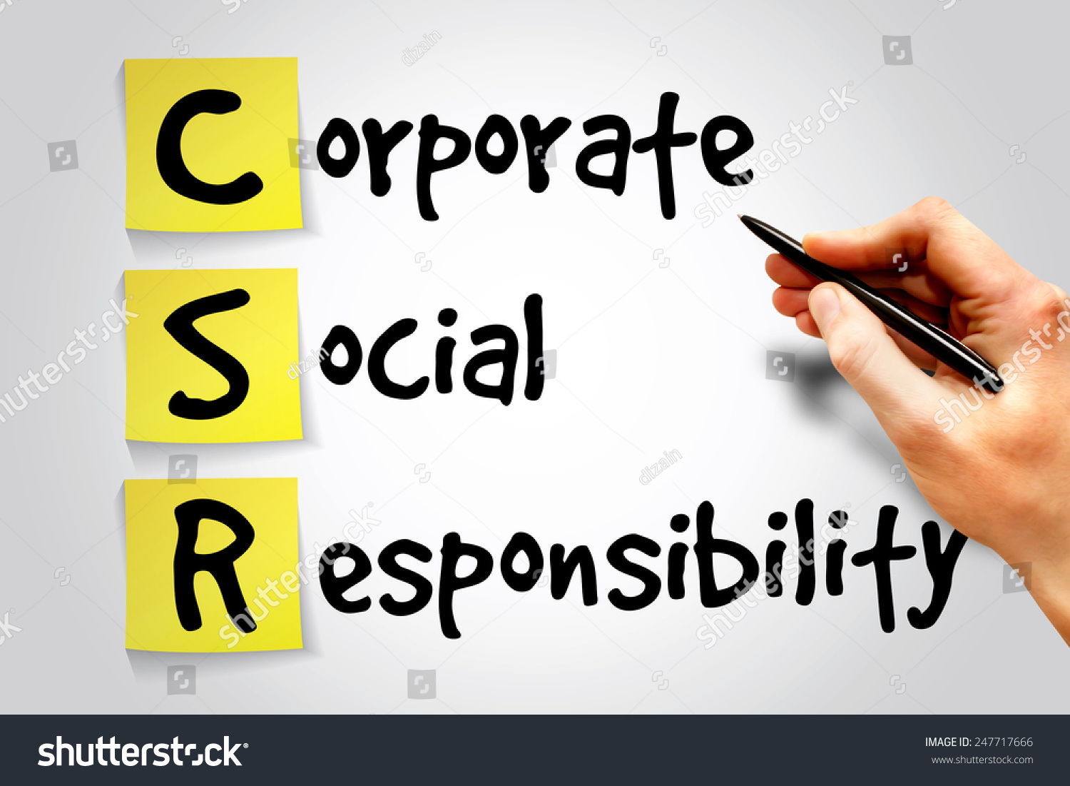 Corporate Social Responsibility Csr Sticky Note Stock Photo 247717666 ...