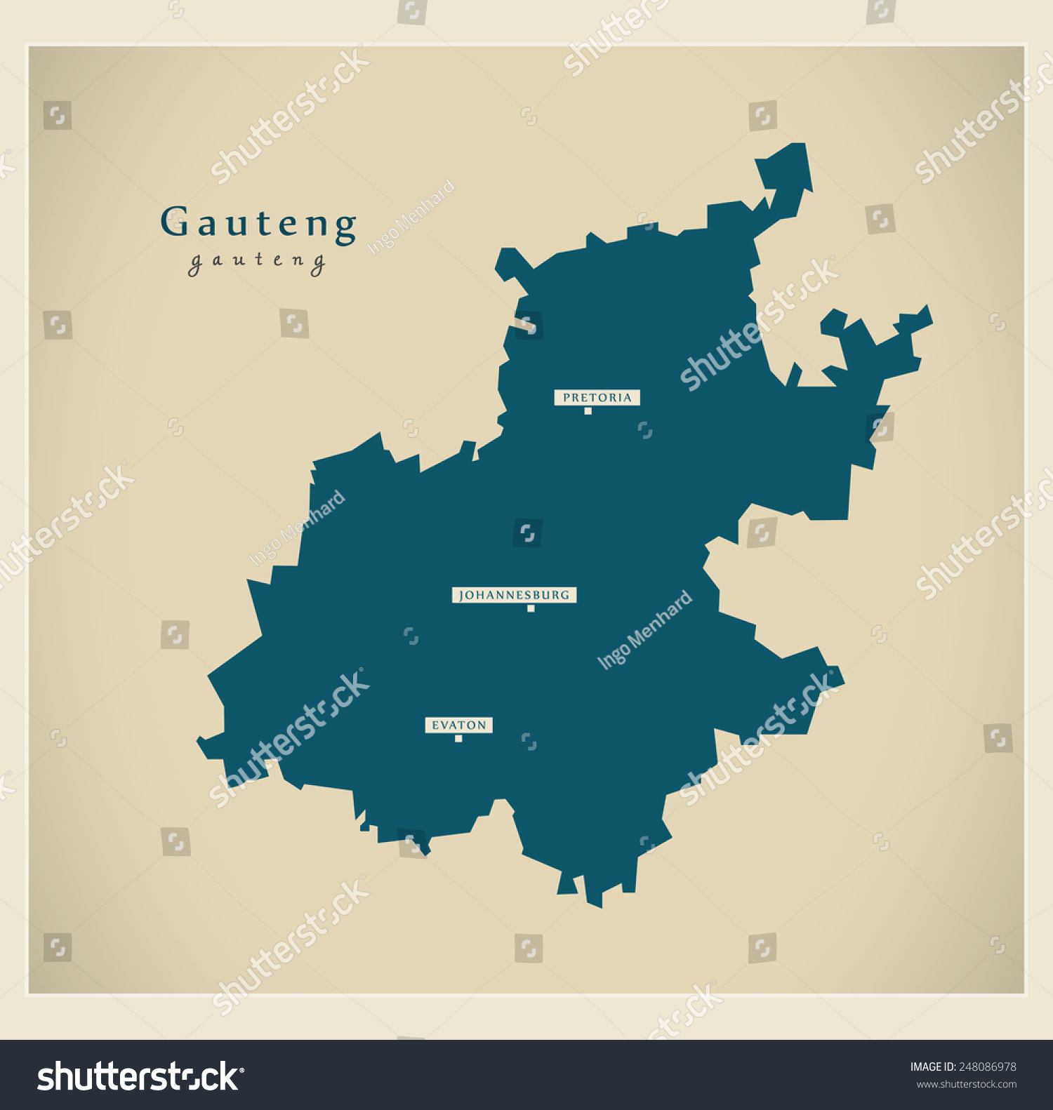 Modern Map Gauteng Za Stock Vector (Royalty Free) 248086978 | Shutterstock