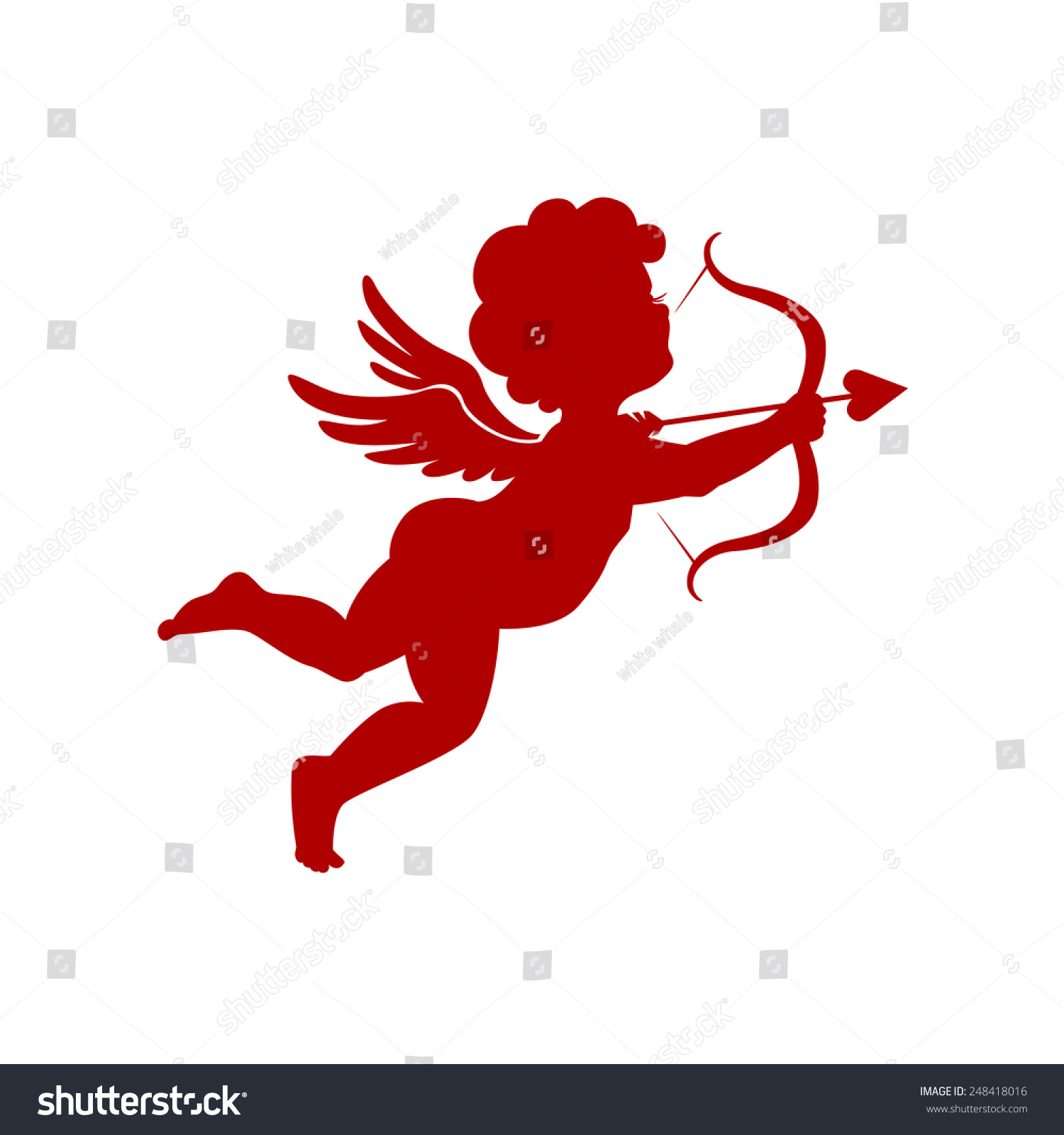 Cupid Silhouette Vector Illustration Stock Vector Royalty Free 248418016 Shutterstock 0549