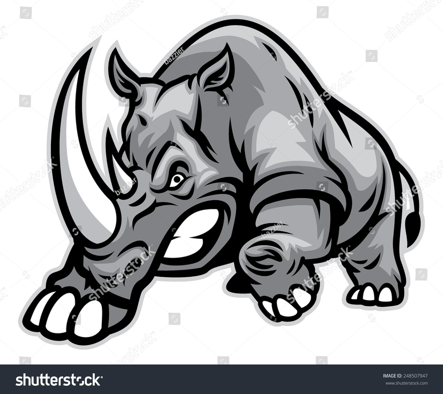 Значок 75мм 'носорог'