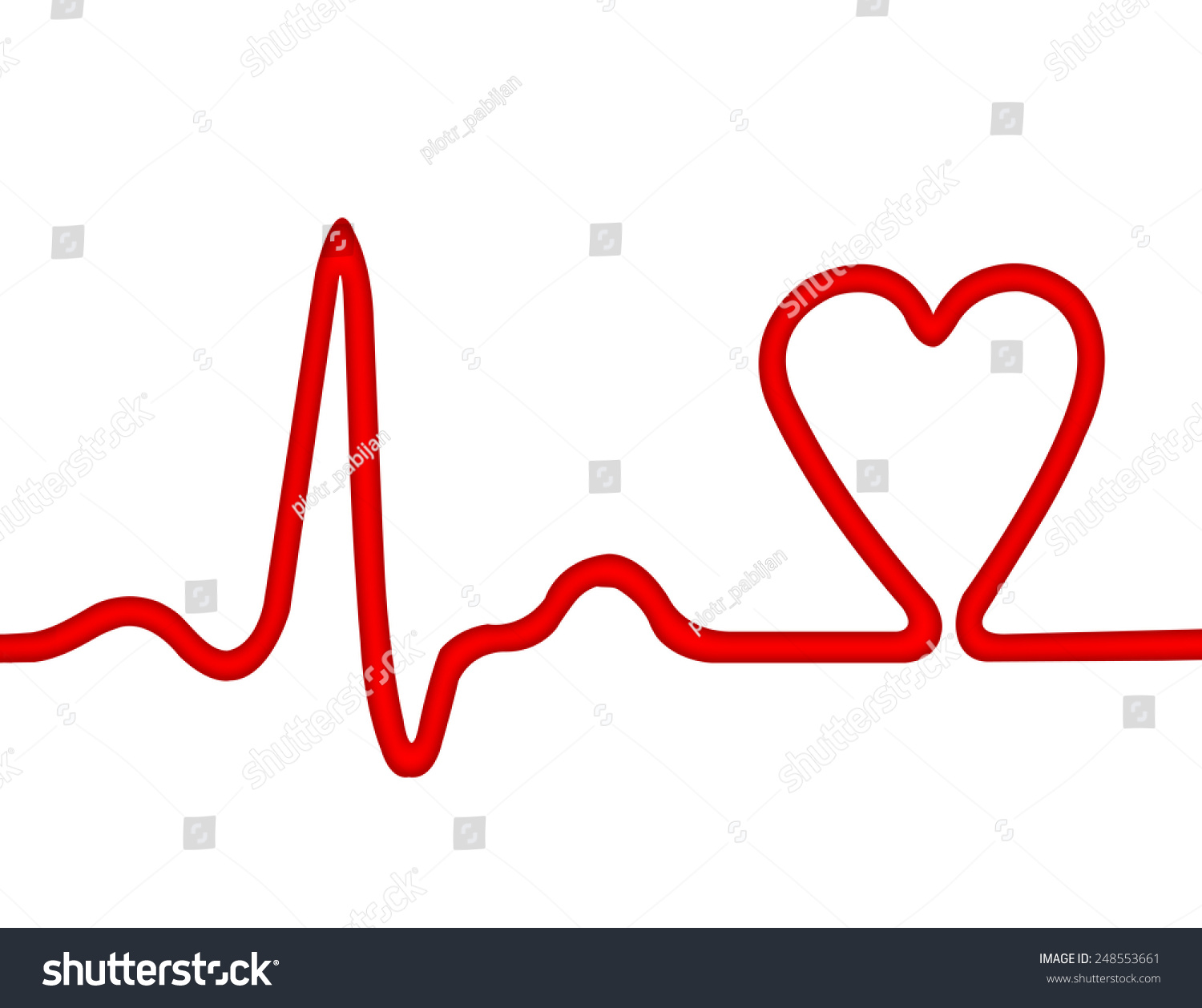 Heart Monitor Electrocardiogram Ecg Shape Heart Stock Illustration ...