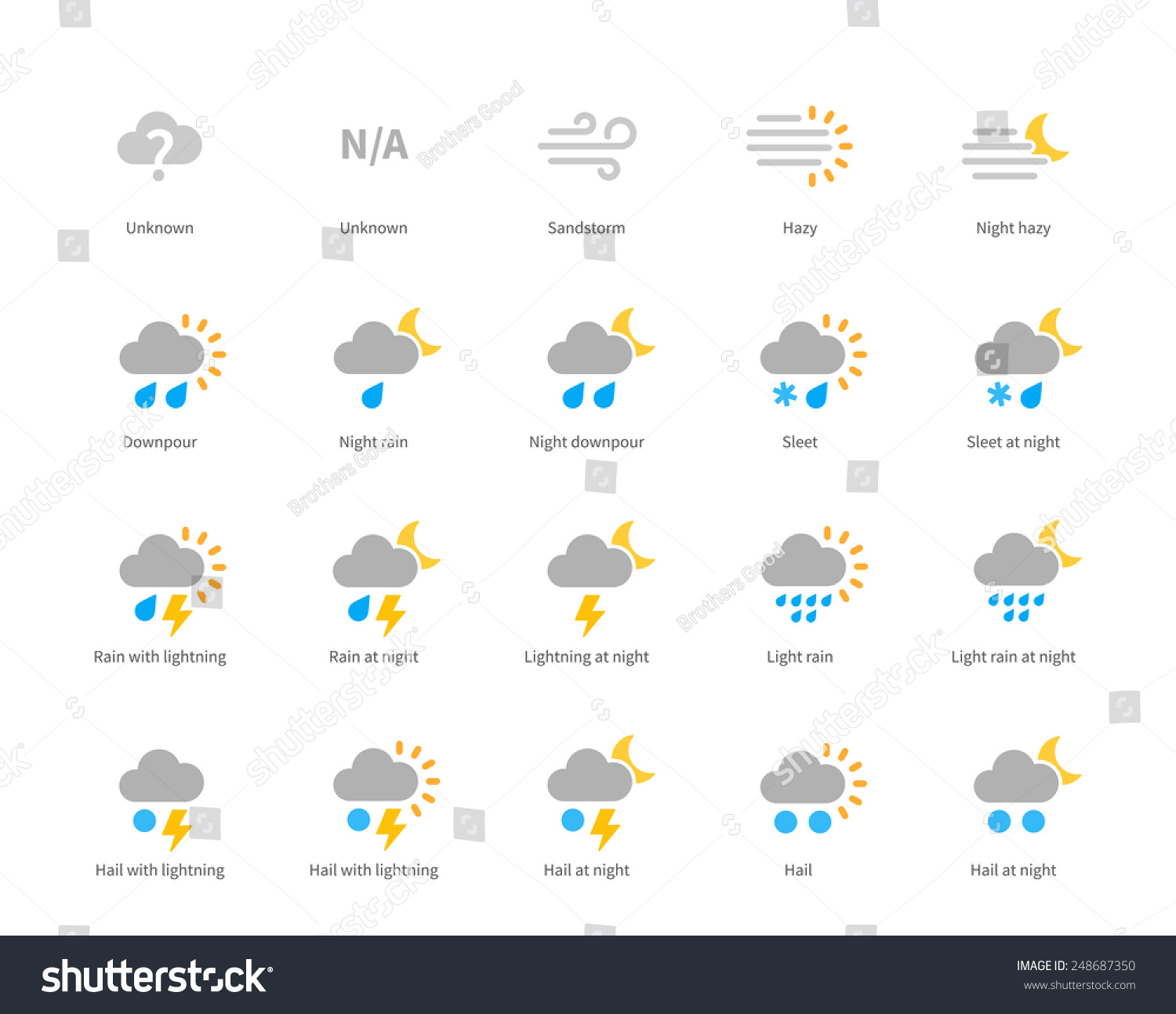 Pictogram Collection Weather Meteorology Desktop Clock Stock Vector ...