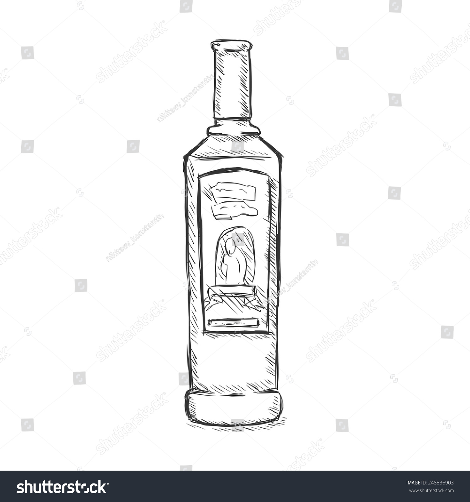 Бутылка водки контур