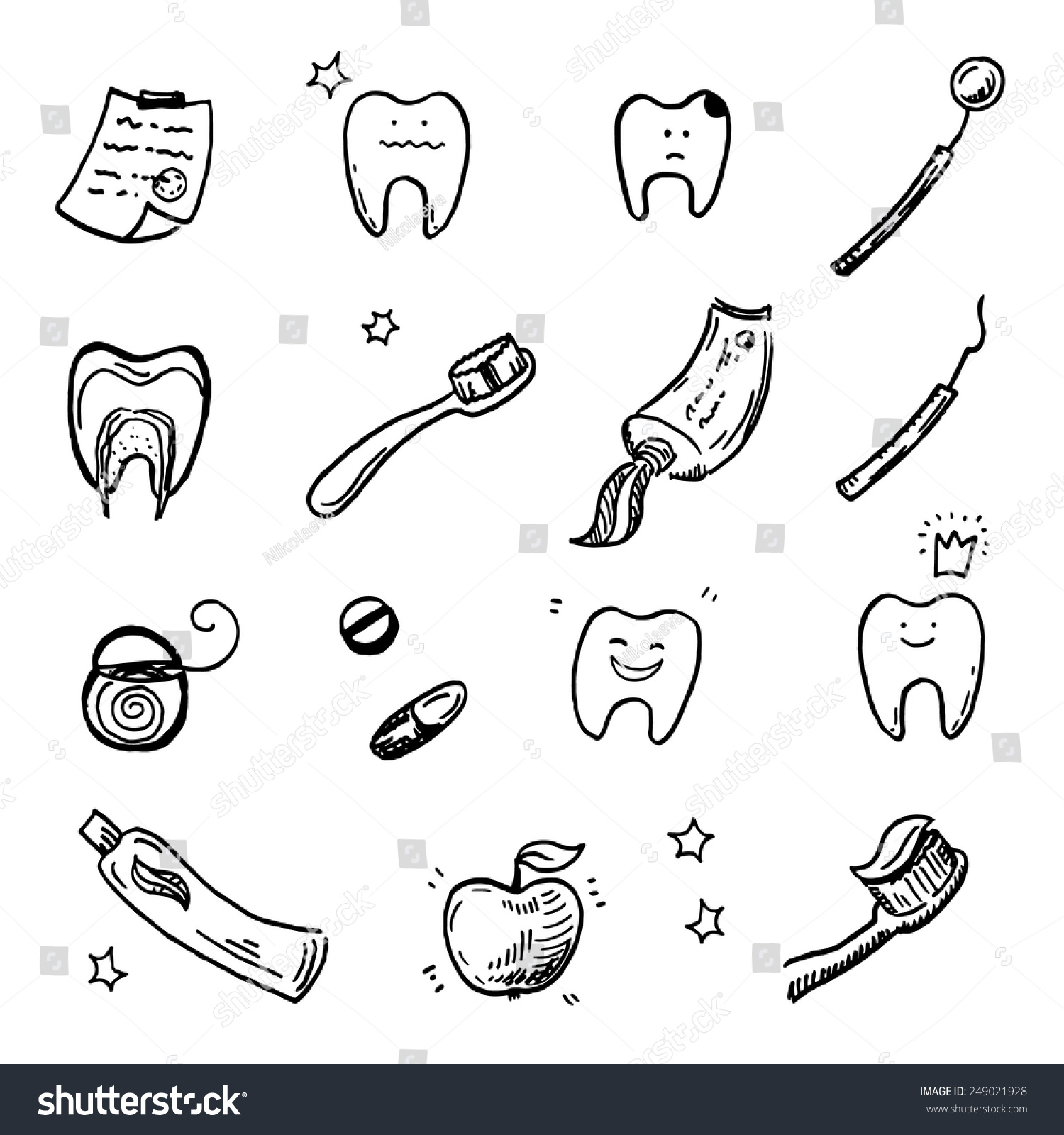 Нарисовать стоматологические инструменты