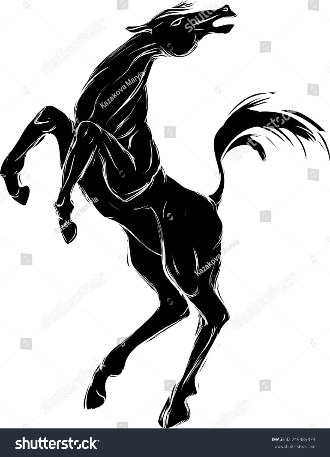 Лошадь на дыбах стилизованное