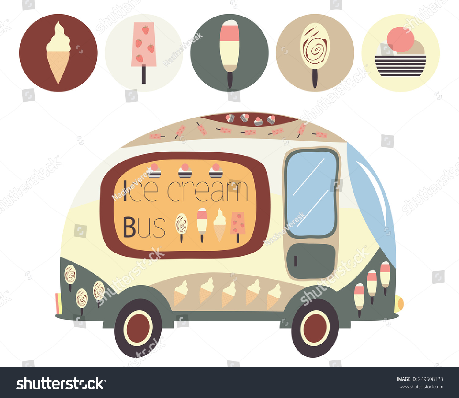 Ice Cream Bus Stock Illustration 249508123 | Shutterstock