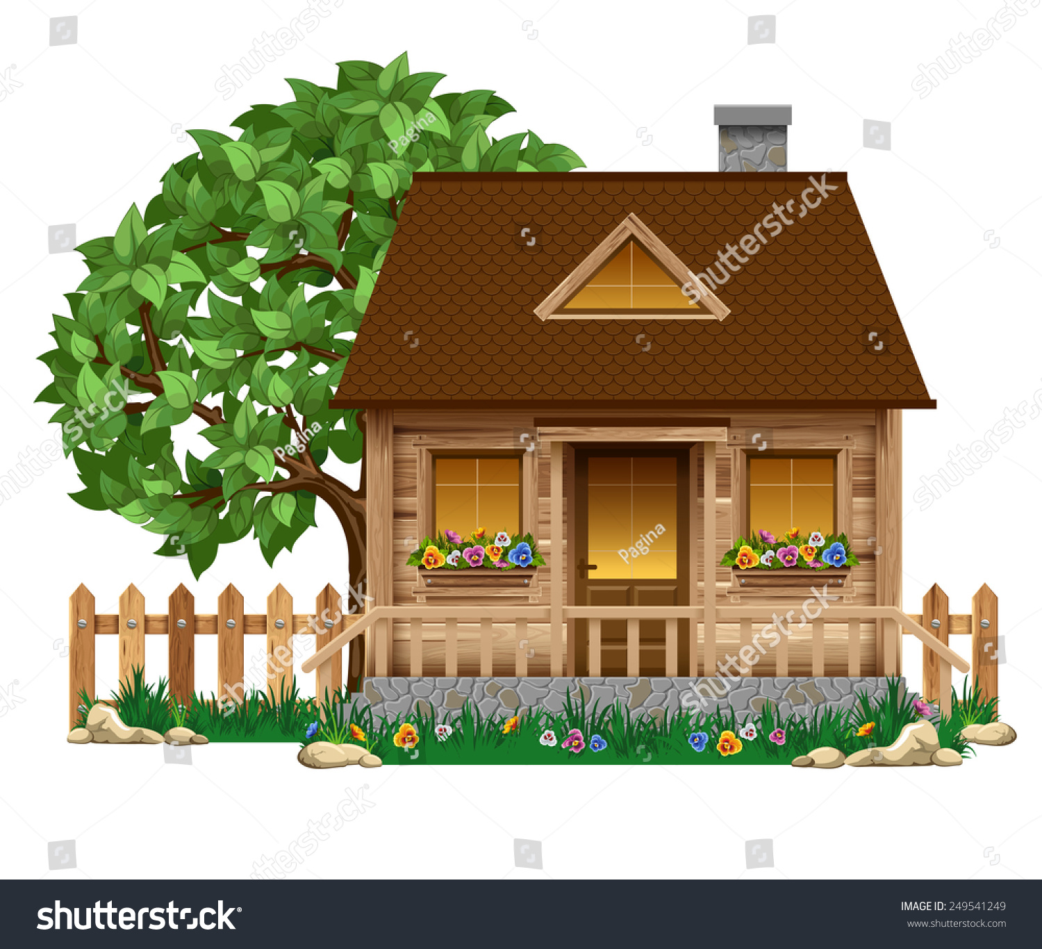 Деревенский домик на прозрачном фоне