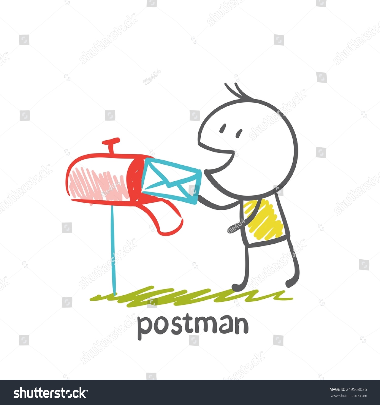 A postman brings letters. Mailbox Letter. Postman logo.