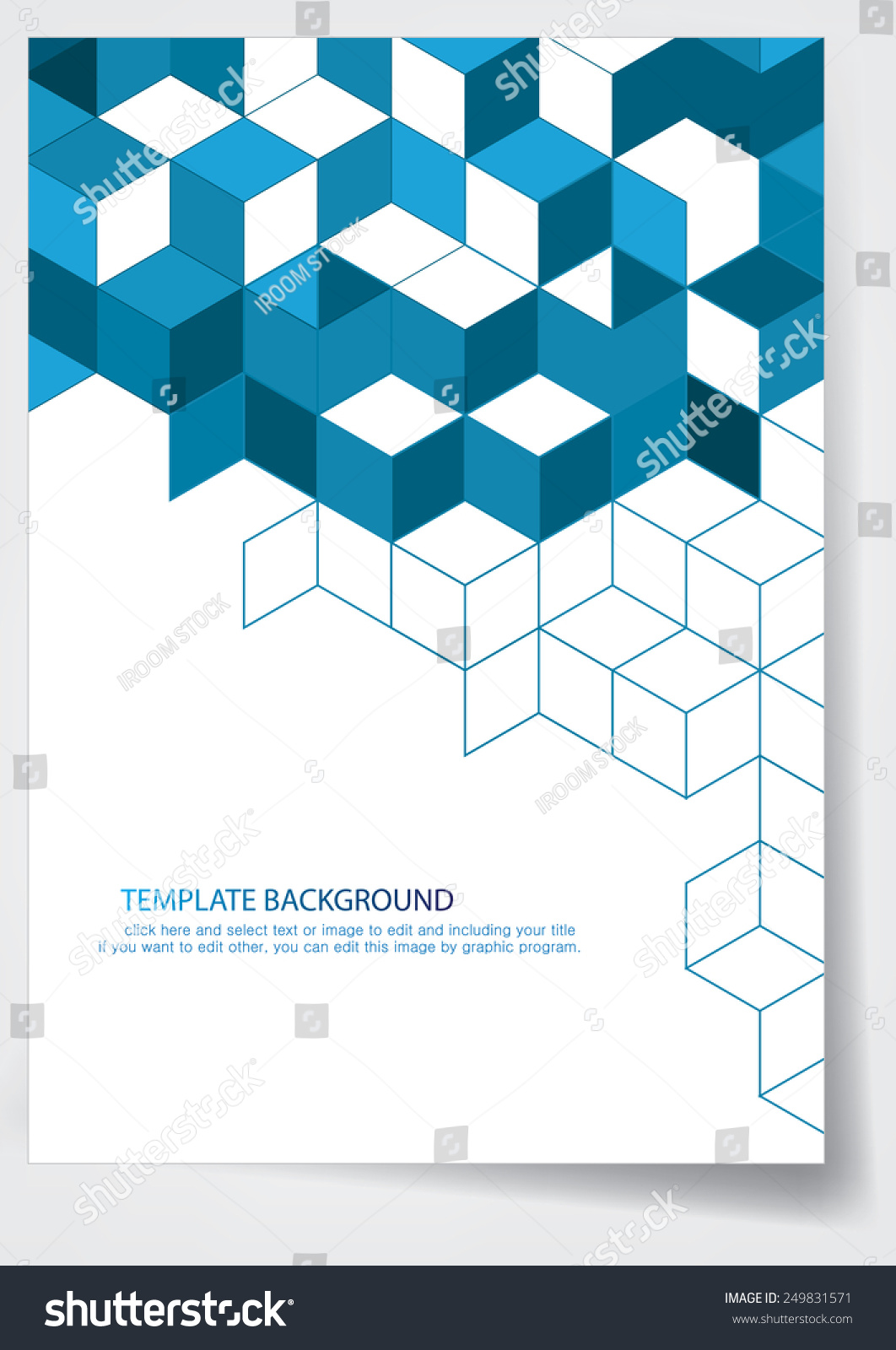 Abstract Blue Template Background Stock Vector (Royalty Free) 249831571 ...