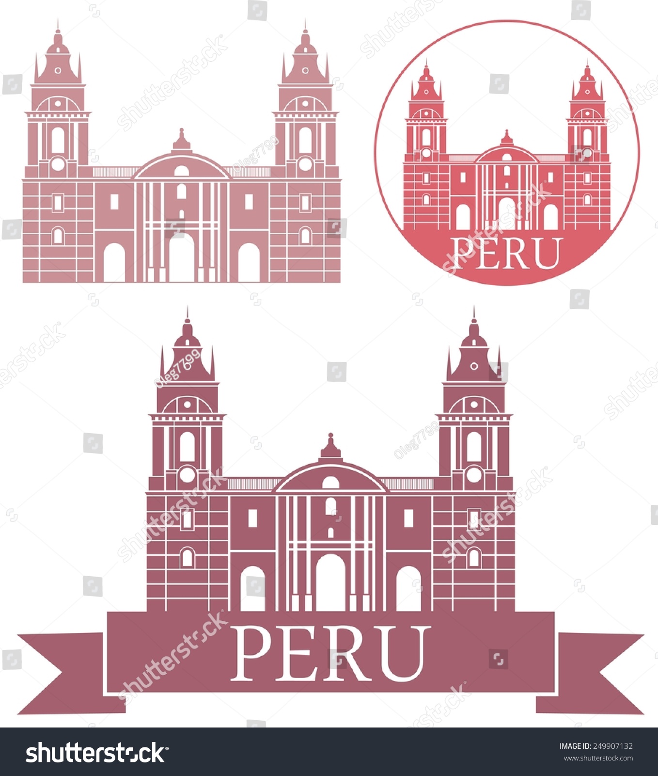 Peru Abstract Buildings On White Background Stock Vector (Royalty Free ...