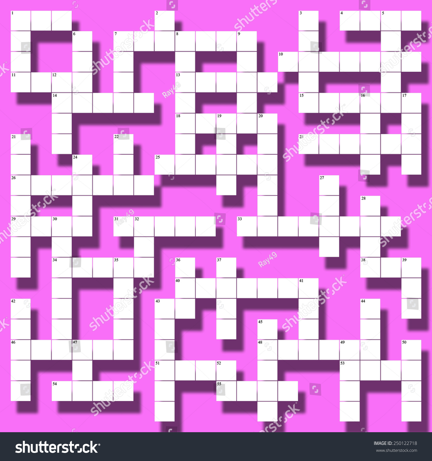 Pink White Empty Crossword Template Floating: ภาพประกอบสต็อก 250122718