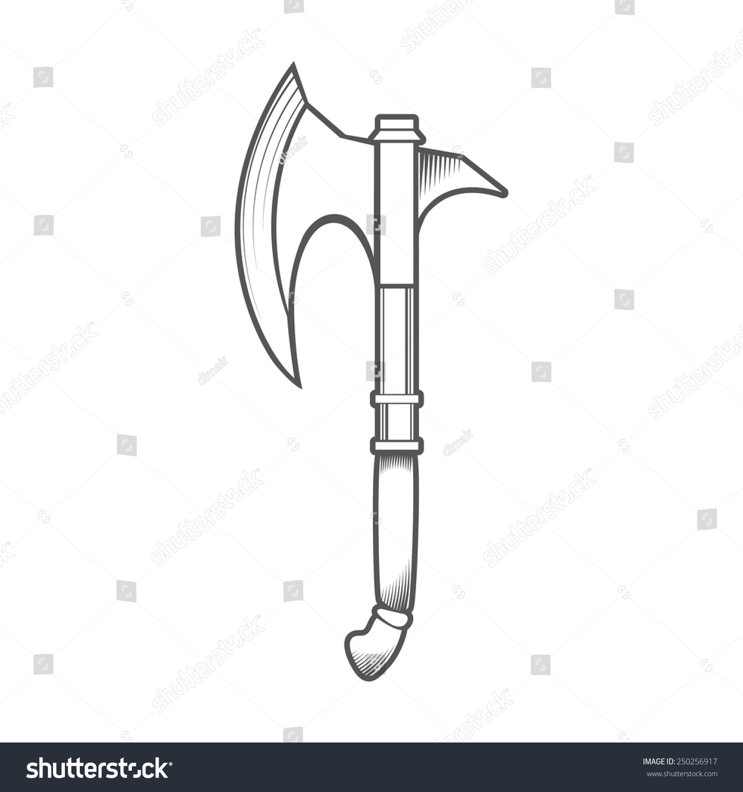 Battle Axe Isolated On White Background Stock Vector (Royalty Free ...