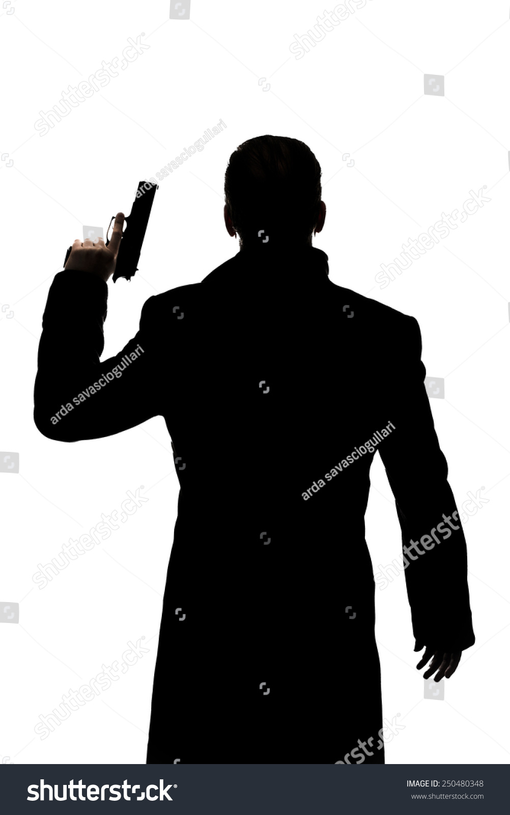 89 Man Gun Backside Images, Stock Photos & Vectors 