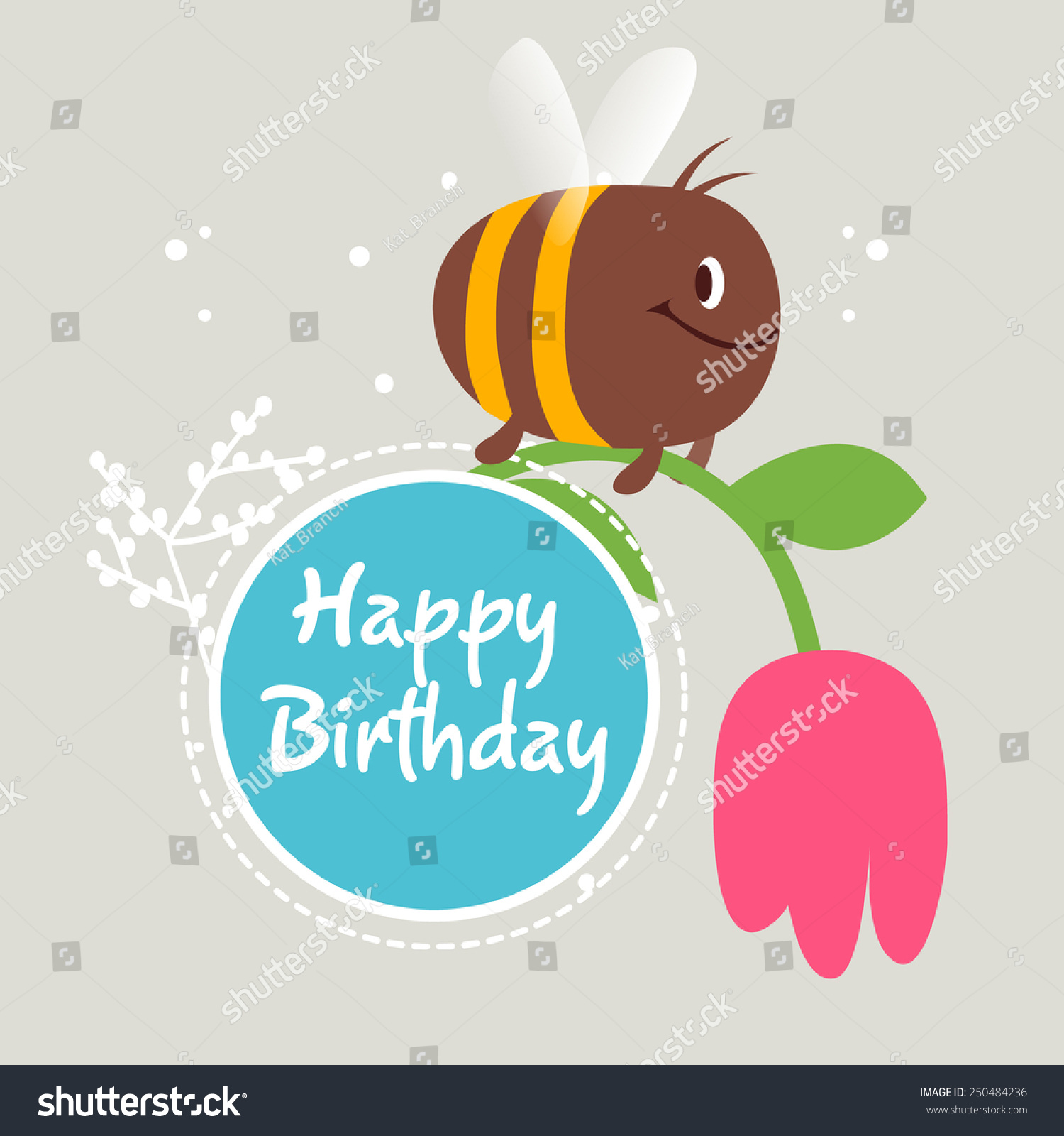 Happy Birthday Card Vector Illustration Cartoon Stock Vector (Royalty ...