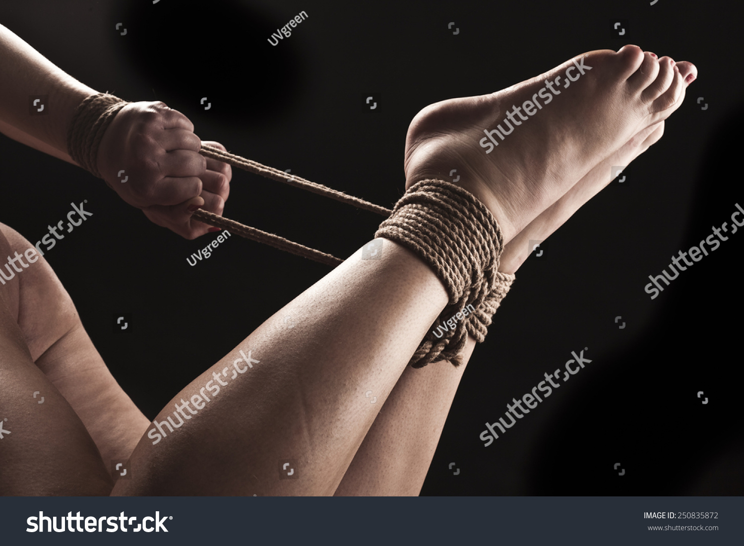 Submissive Woman Hog Tie Bondage Position Stock Photo 250835830 Shutterstock image