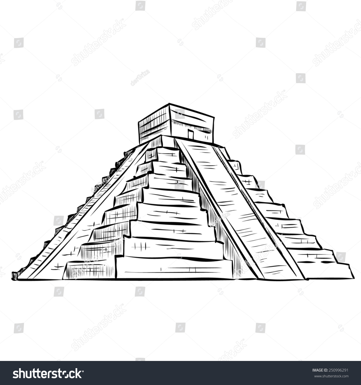 Пирамида Чичен ица чёрно-белая
