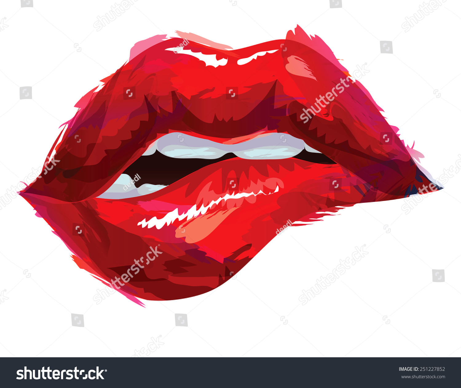 Sexy Biting Lips Stock Vector Royalty Free 251227852 Shutterstock 9909