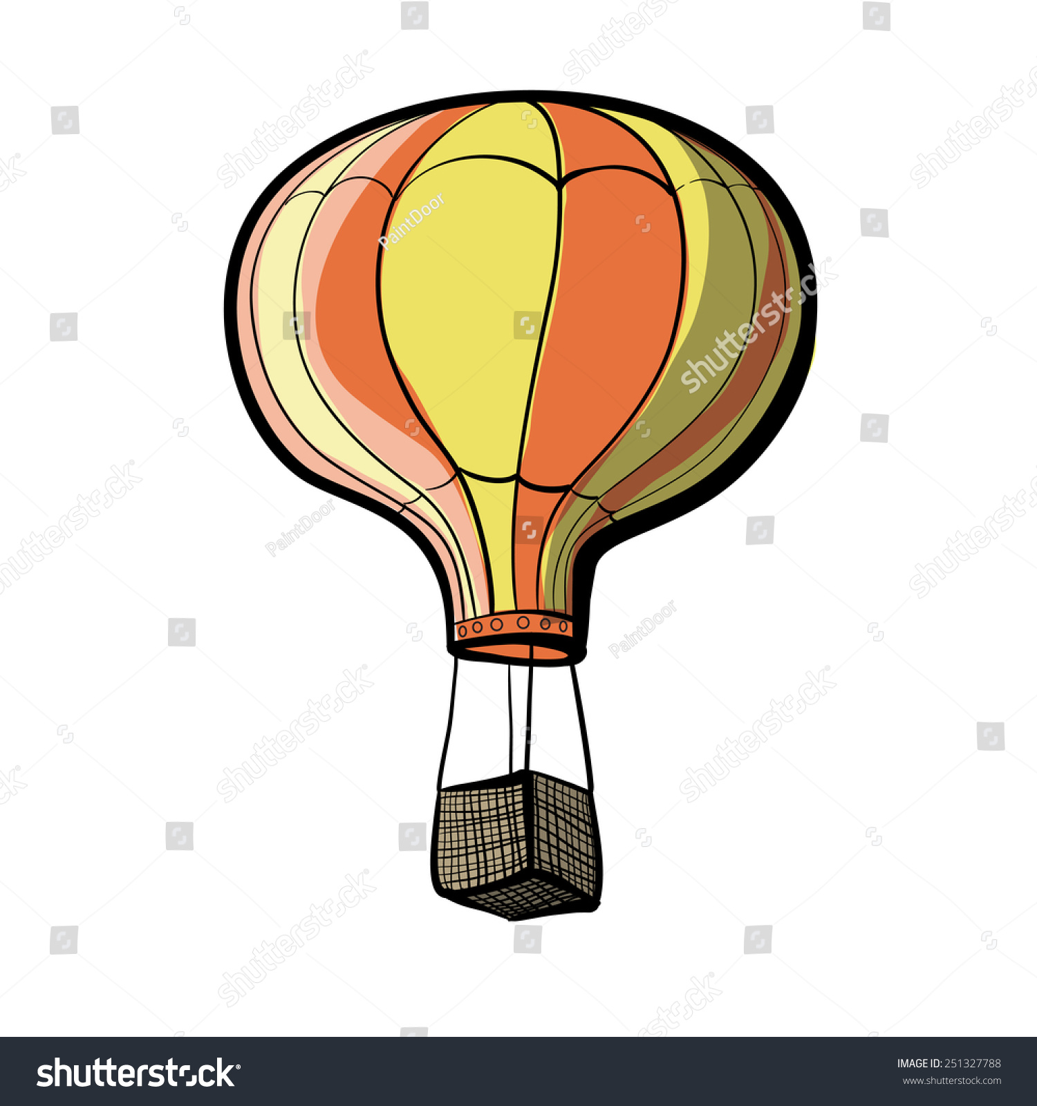 Flying Balloon Childrens Sketchcolor Image Stock Vector (Royalty Free ...