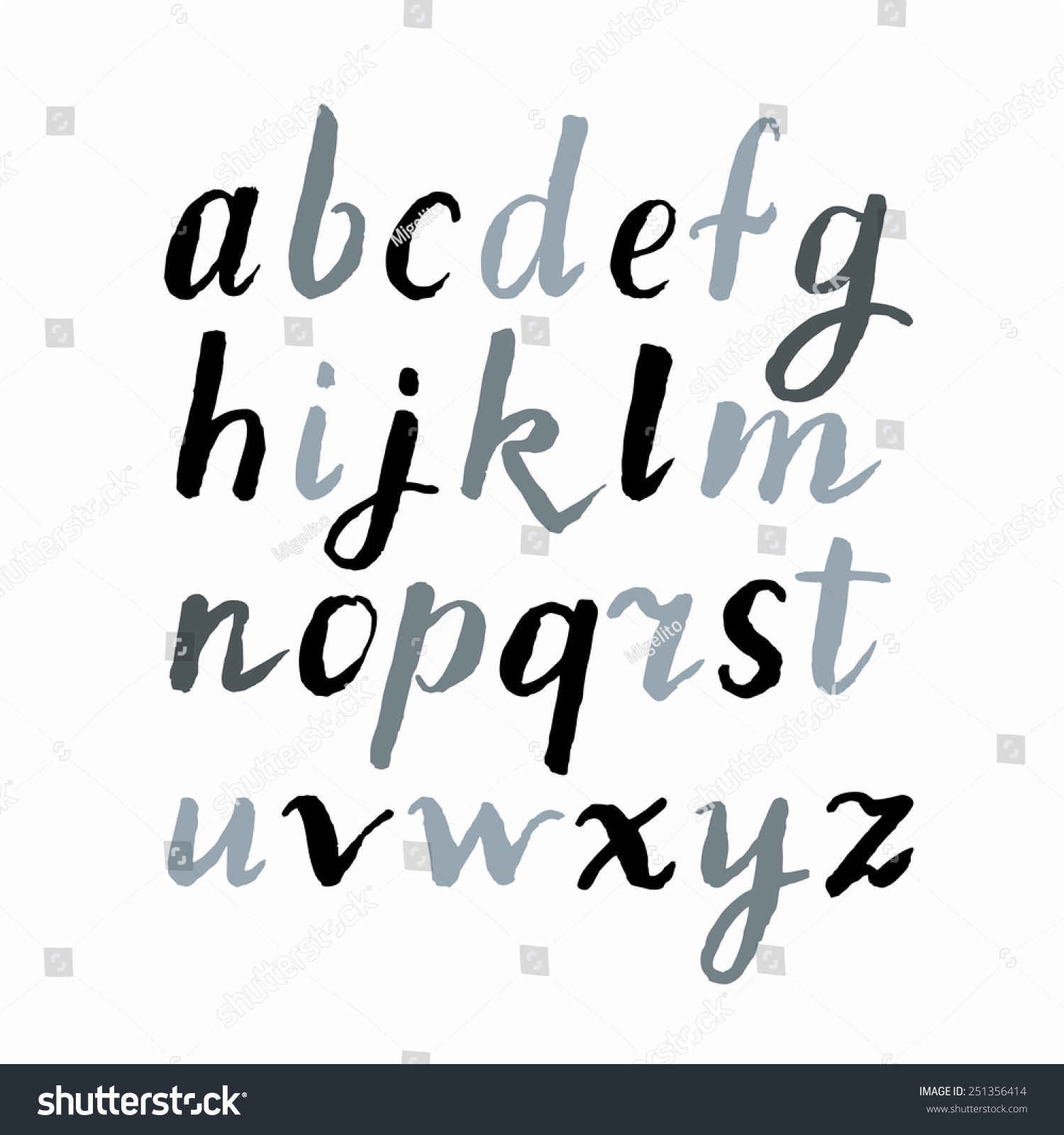 Modern Vector Alphabet Hand Drawn Letters Stock Vector (Royalty Free ...