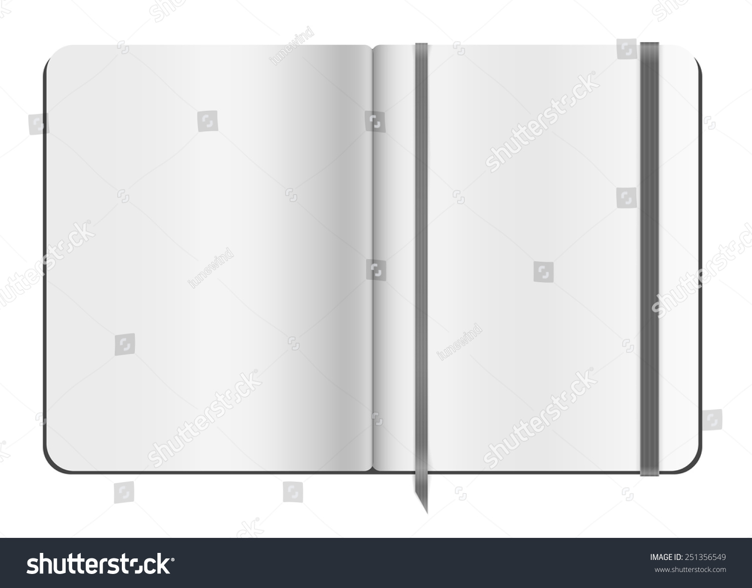 Blank Opened Copybook Template Bookmark Vector Stock Vector (Royalty ...