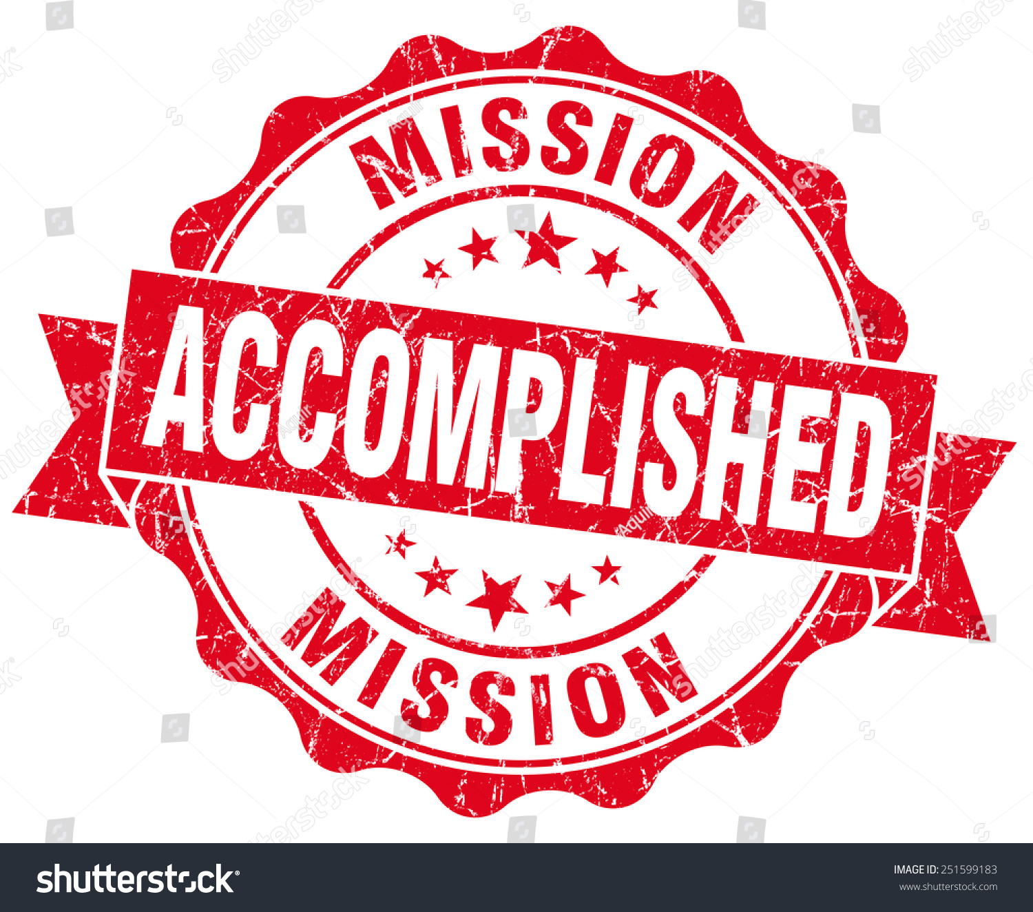 Mission Accomplished Red Grunge Seal Isolated Stock Illustration ...