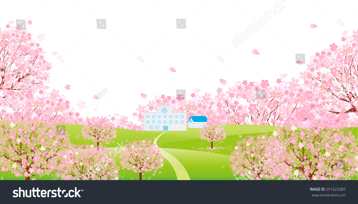 Cherry School Background Stock Vector Royalty Free 251623387