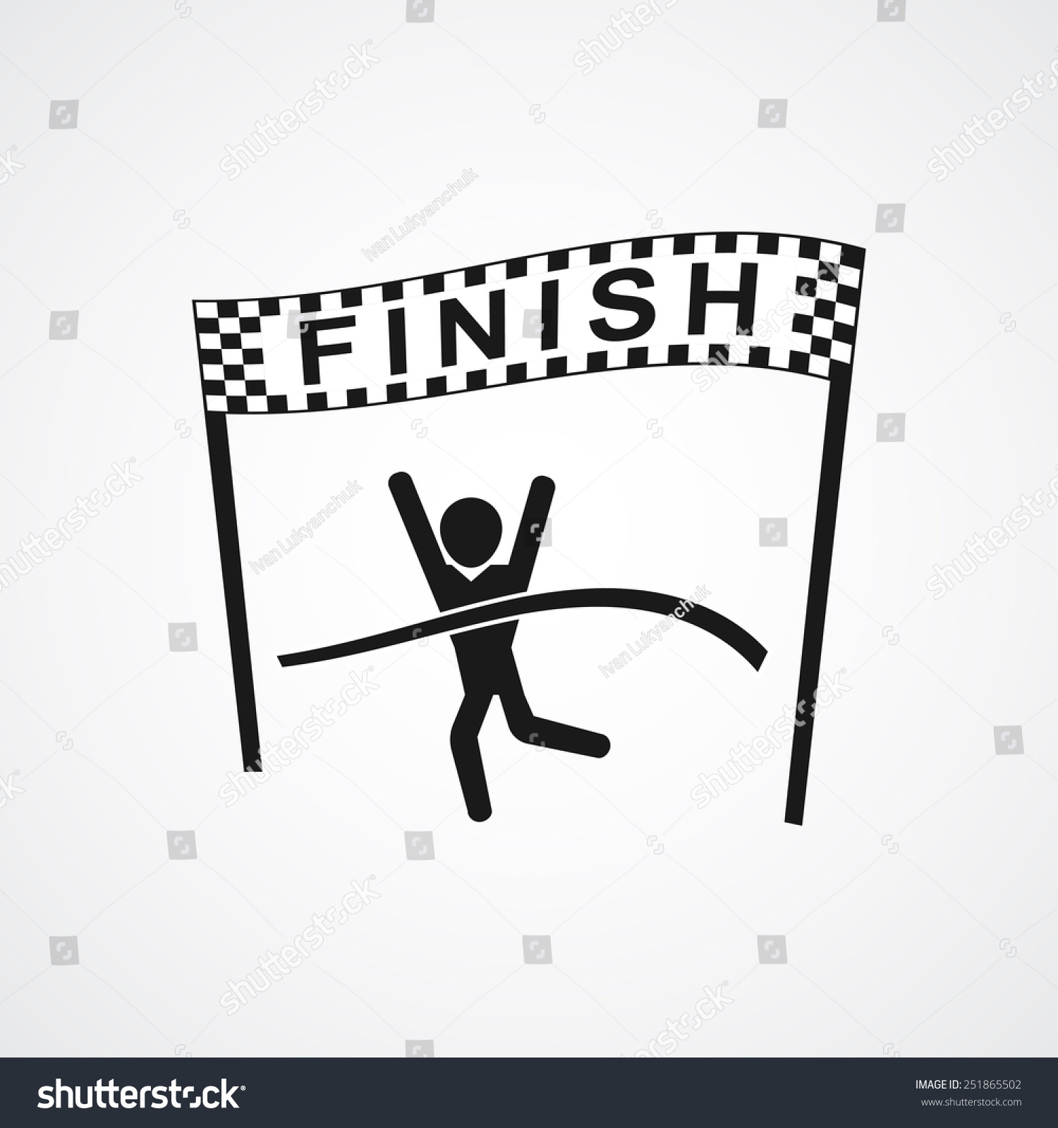 Winning Athlete Crosses Finish Line Sport Stock Illustration 251865502 ...